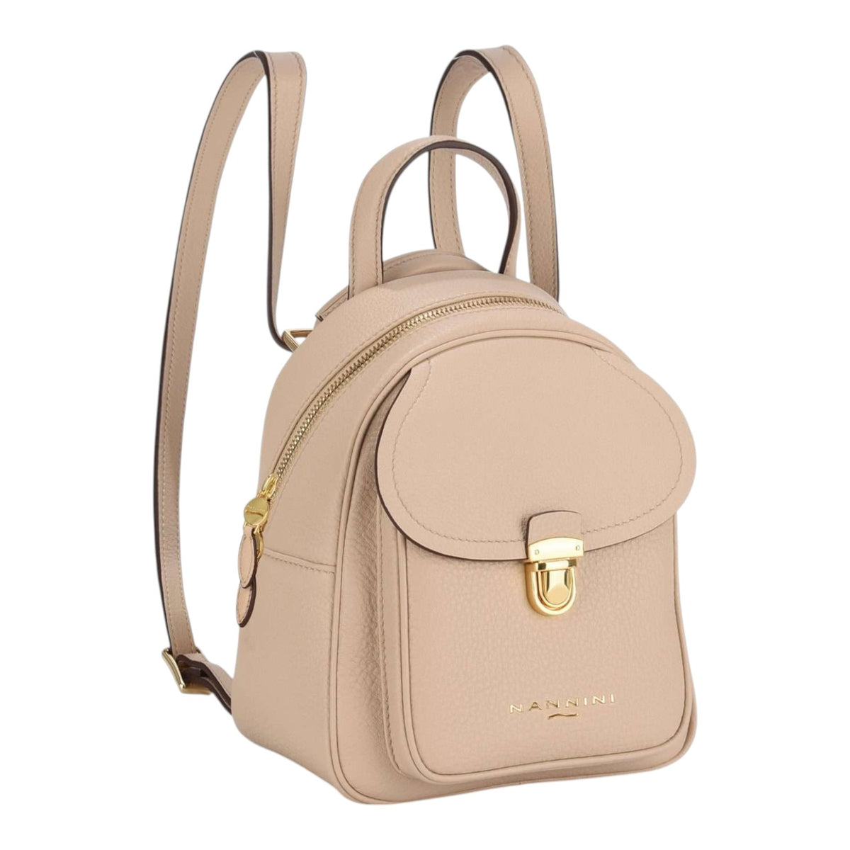 Nannini Firenze Zaino Keira Donna in Pelle Beige con Tasca con Pattina