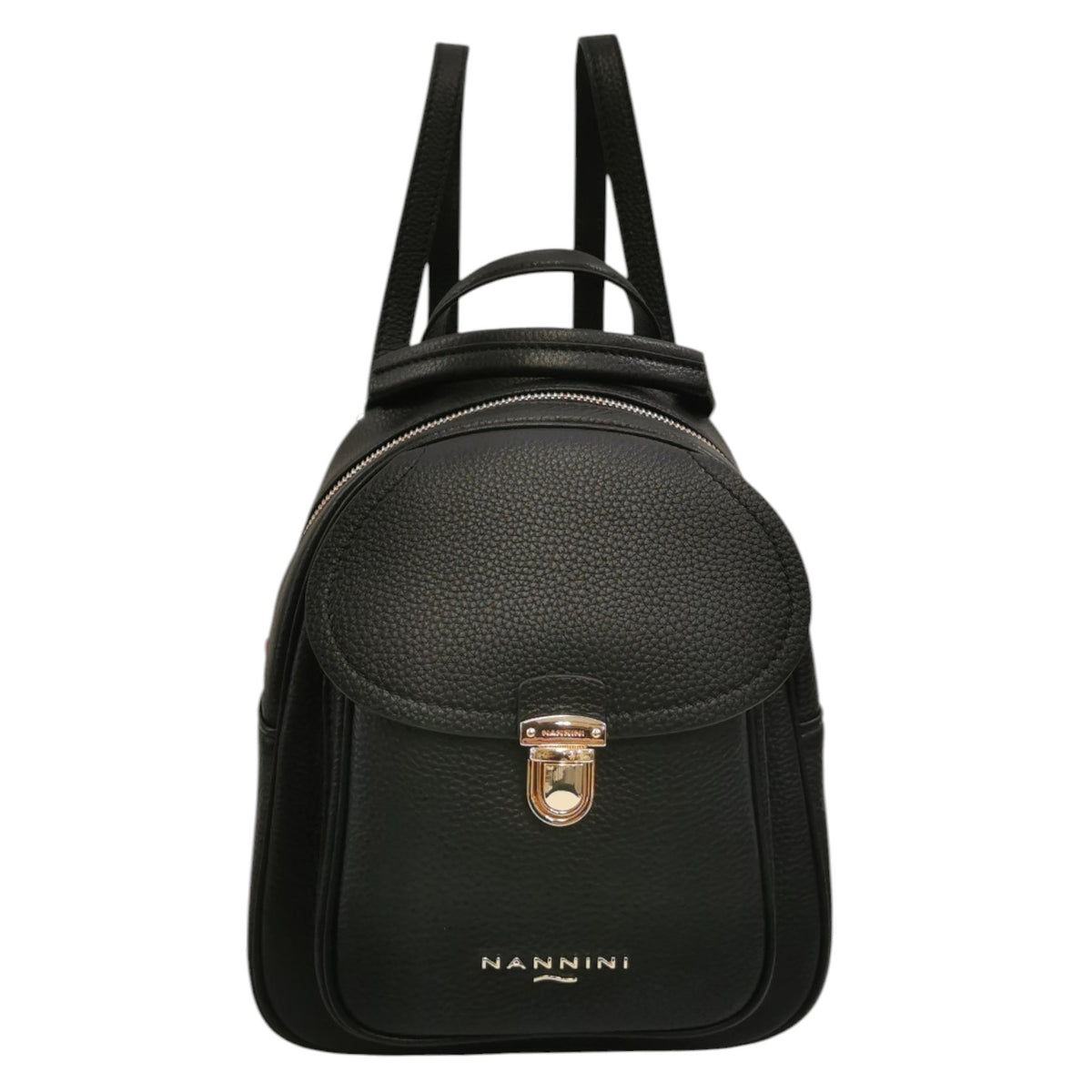 Nannini Firenze Zaino Keira Donna in Pelle Nero con Tasca con Pattina