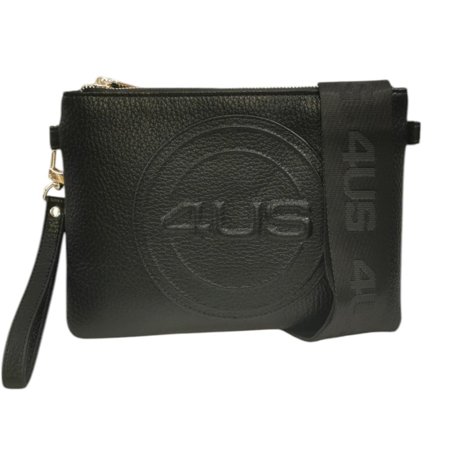 4US Pochette Nera con Tracolla e Polsino da Donna