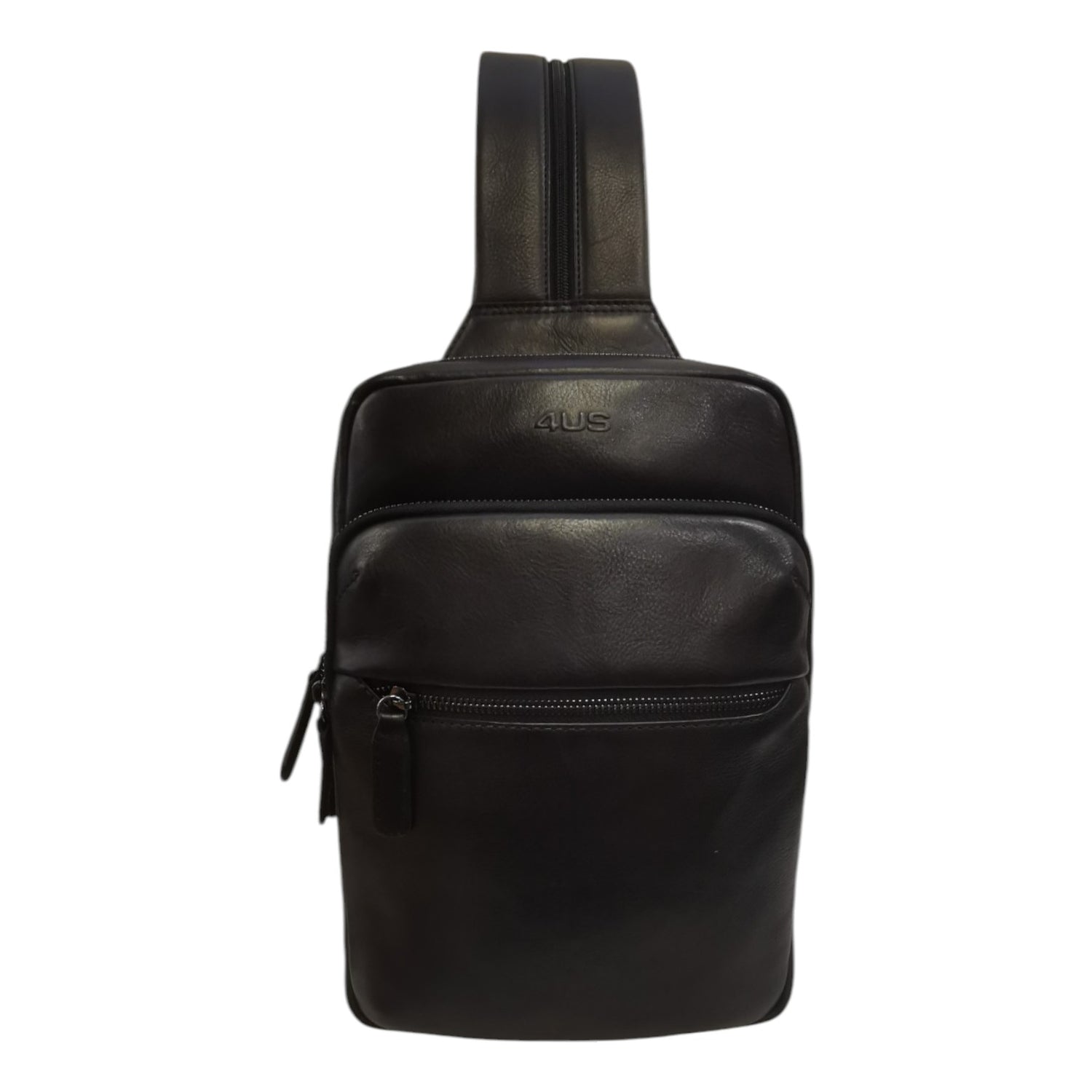 4US Borsello/Zaino Piccolo Nero in Pelle da Uomo