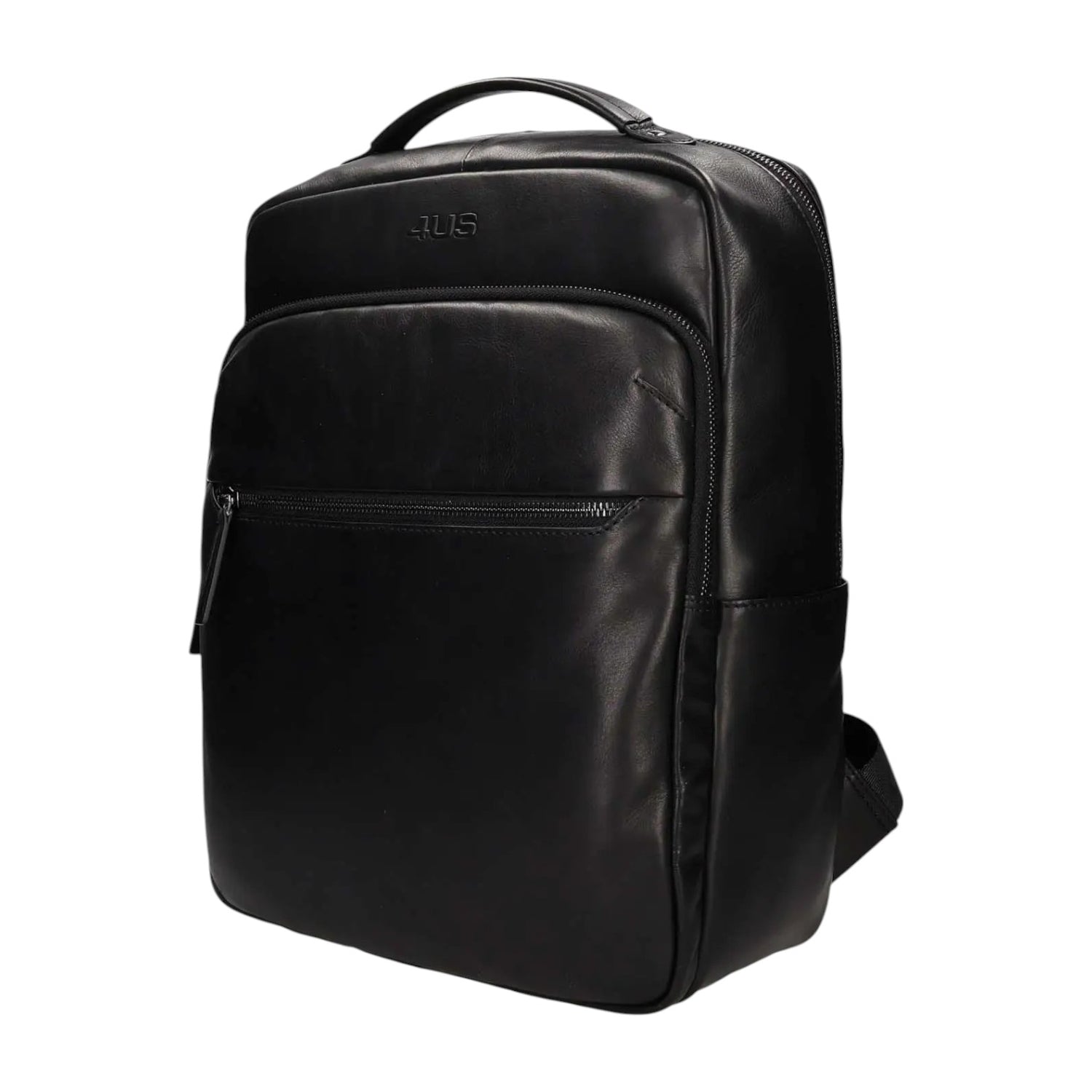 4US Zaino Nero in Pelle da Uomo