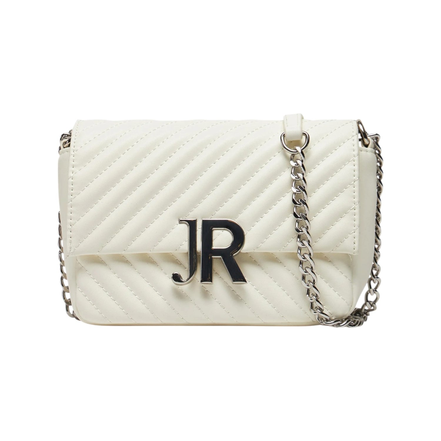 John Richmond Tracolla Bianco Argento Effetto Trapuntato da Donna