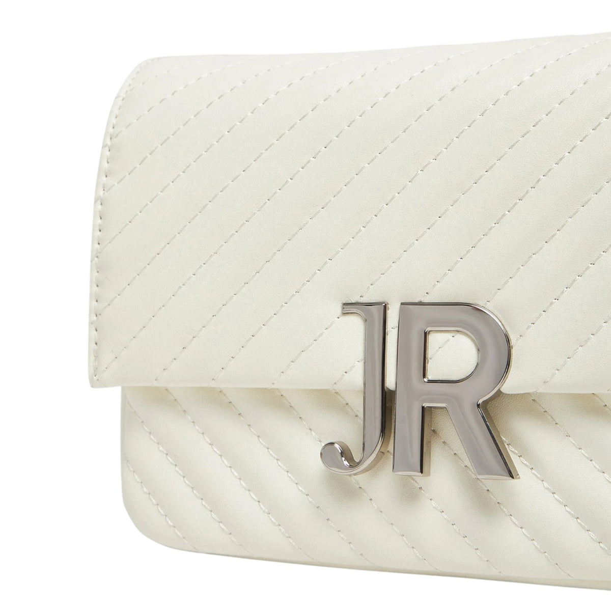 John Richmond Tracolla Bianco Argento Effetto Trapuntato da Donna