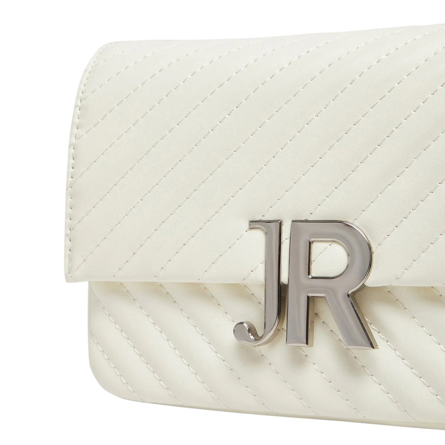 John Richmond Tracolla Bianco Argento Effetto Trapuntato da Donna