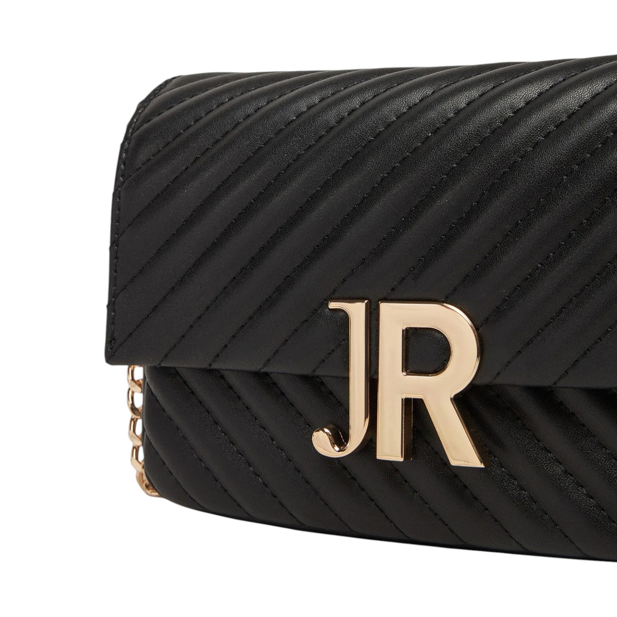 John Richmond Tracolla Nero Oro Effetto Trapuntato da Donna