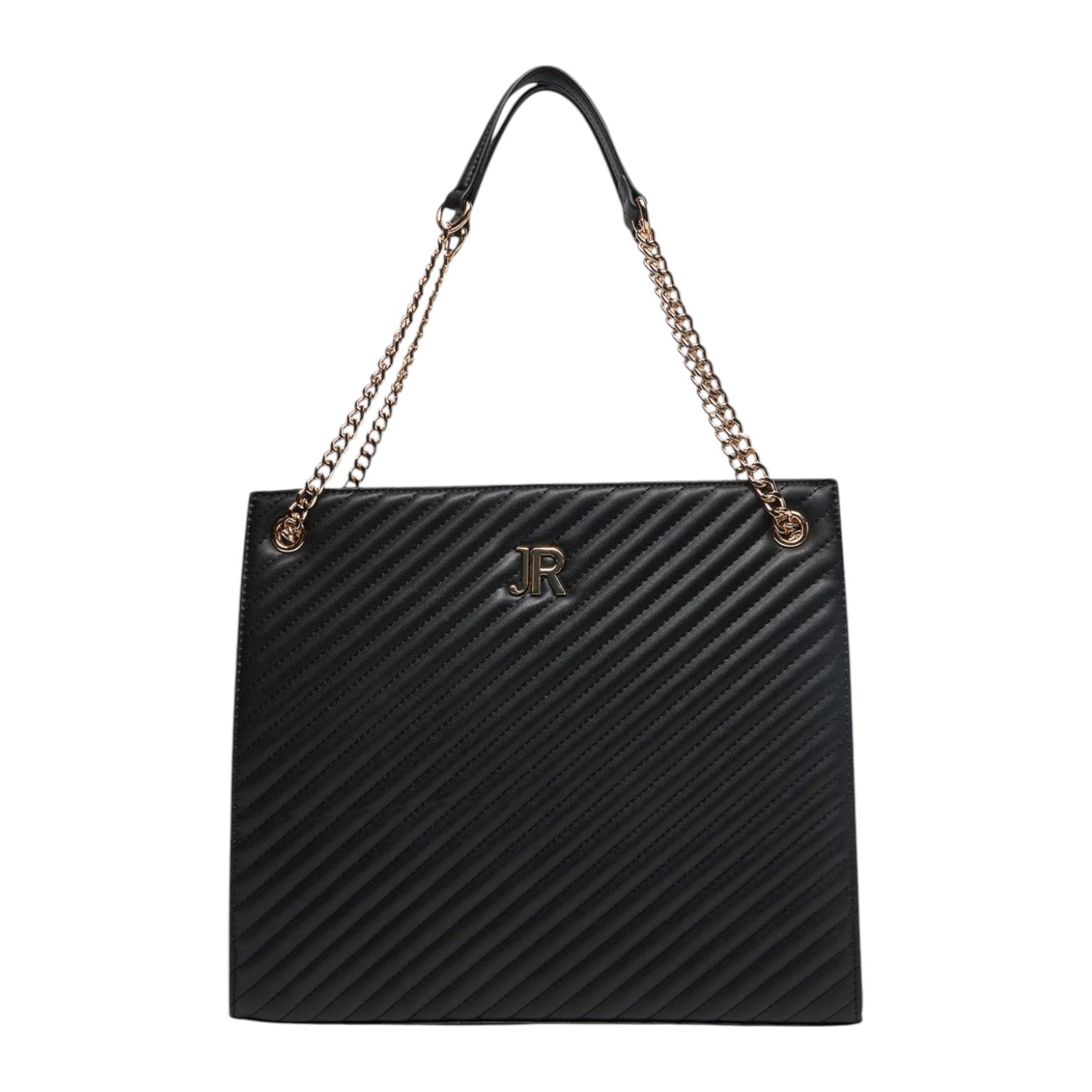 John Richmond Shopper Nero Oro Effetto Trapuntato da Donna