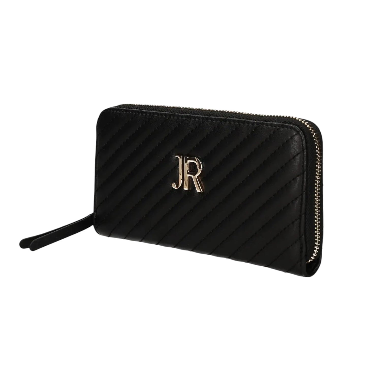 John Richmond Portafoglio Nero Oro Effetto Trapuntato da Donna