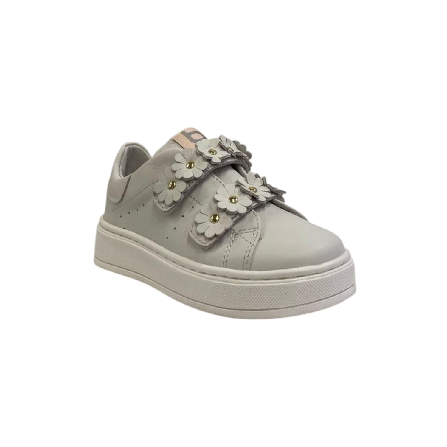 Balducci Sneakers Bianca con Strappo a Fiori da Bambina