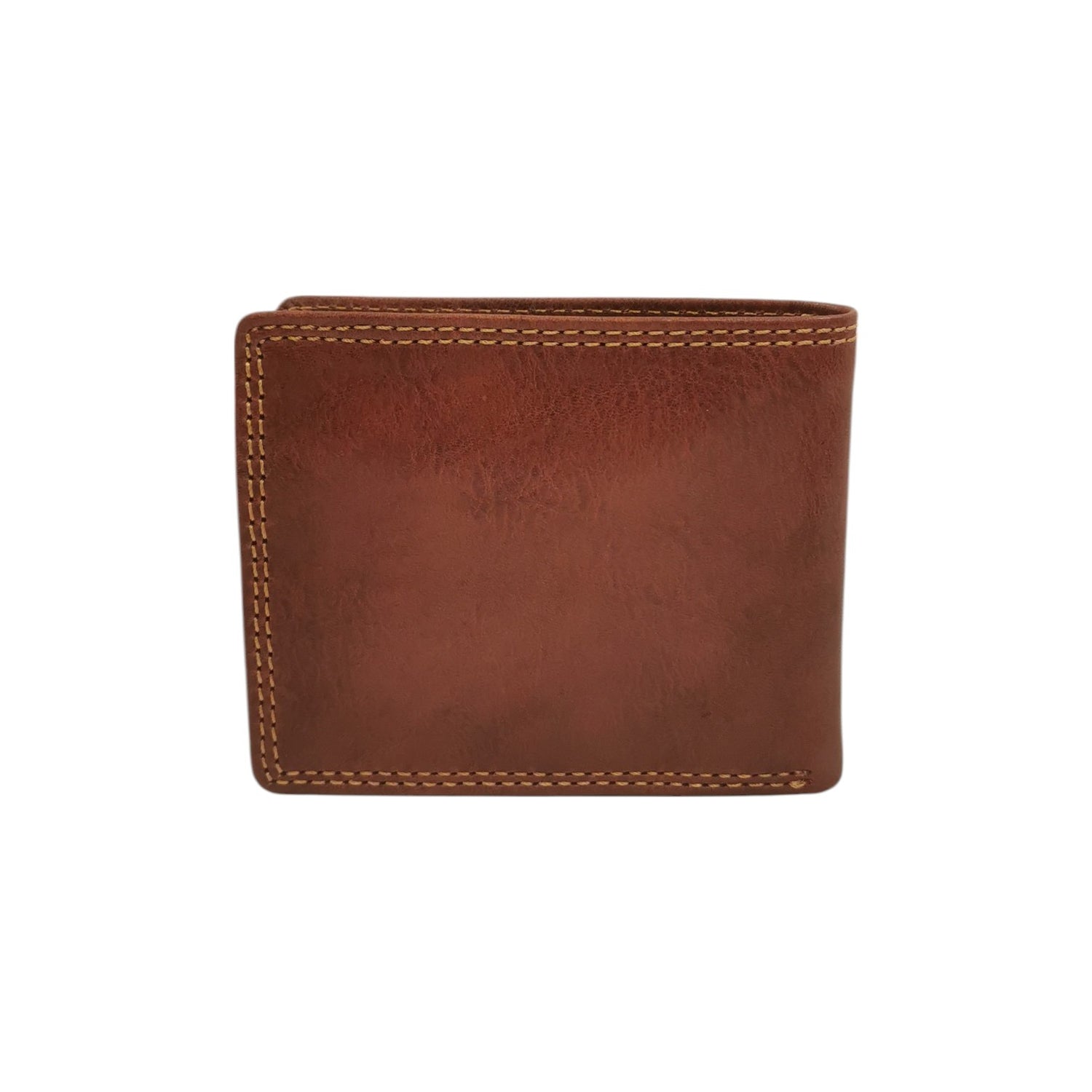 Gianni Conti Portafoglio Uomo in Pelle Cuoio con Cuciture a Contrasto