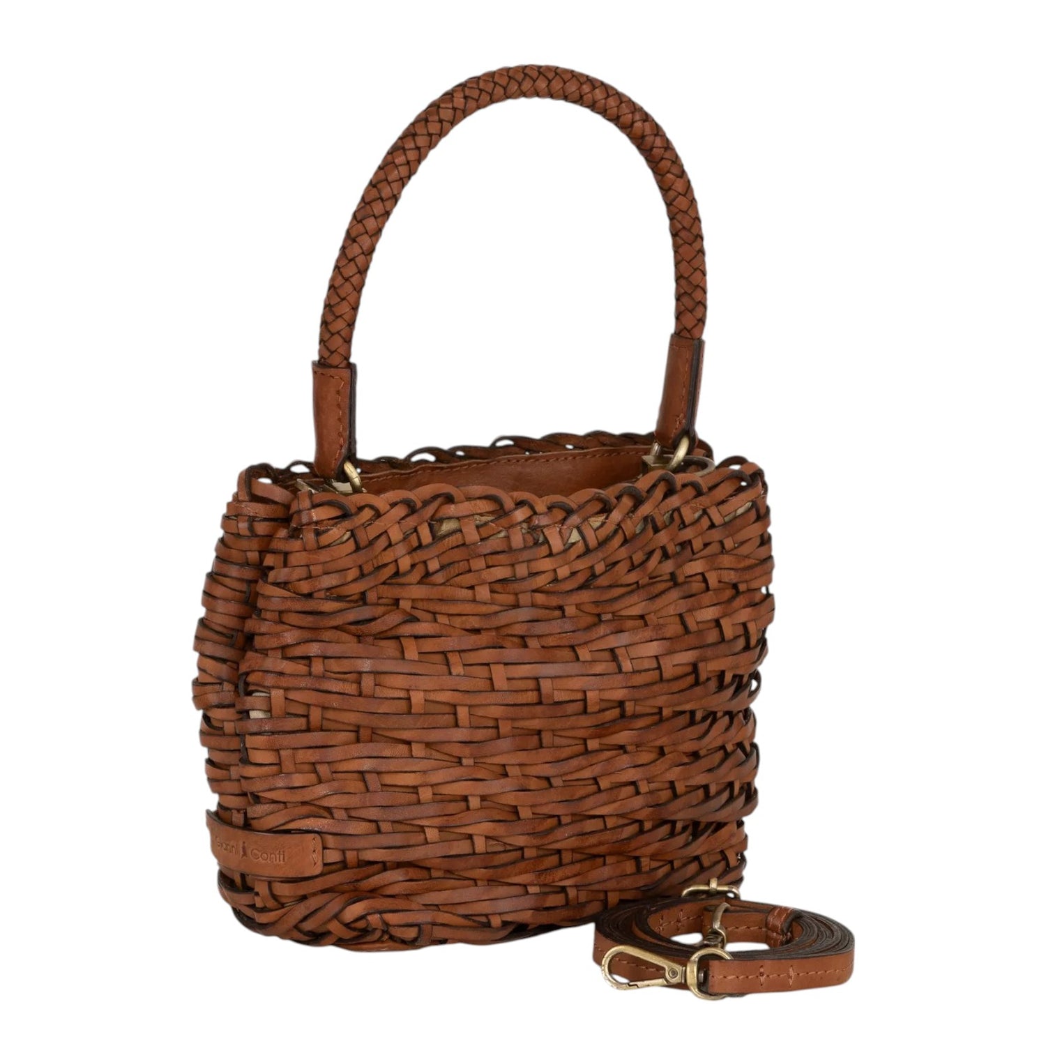 Gianni Conti Borsa a Mano Cuoio Intrecciata Linea Guia con Tracolla da Donna