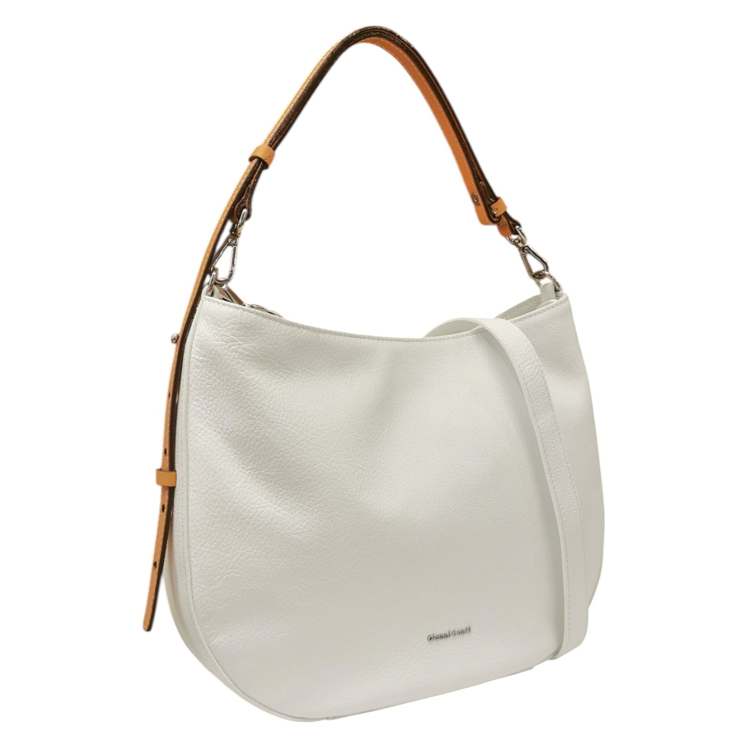 Gianni Conti Borsa a Spalla Linea Valeria Donna in Pelle Bianca con Tracolla