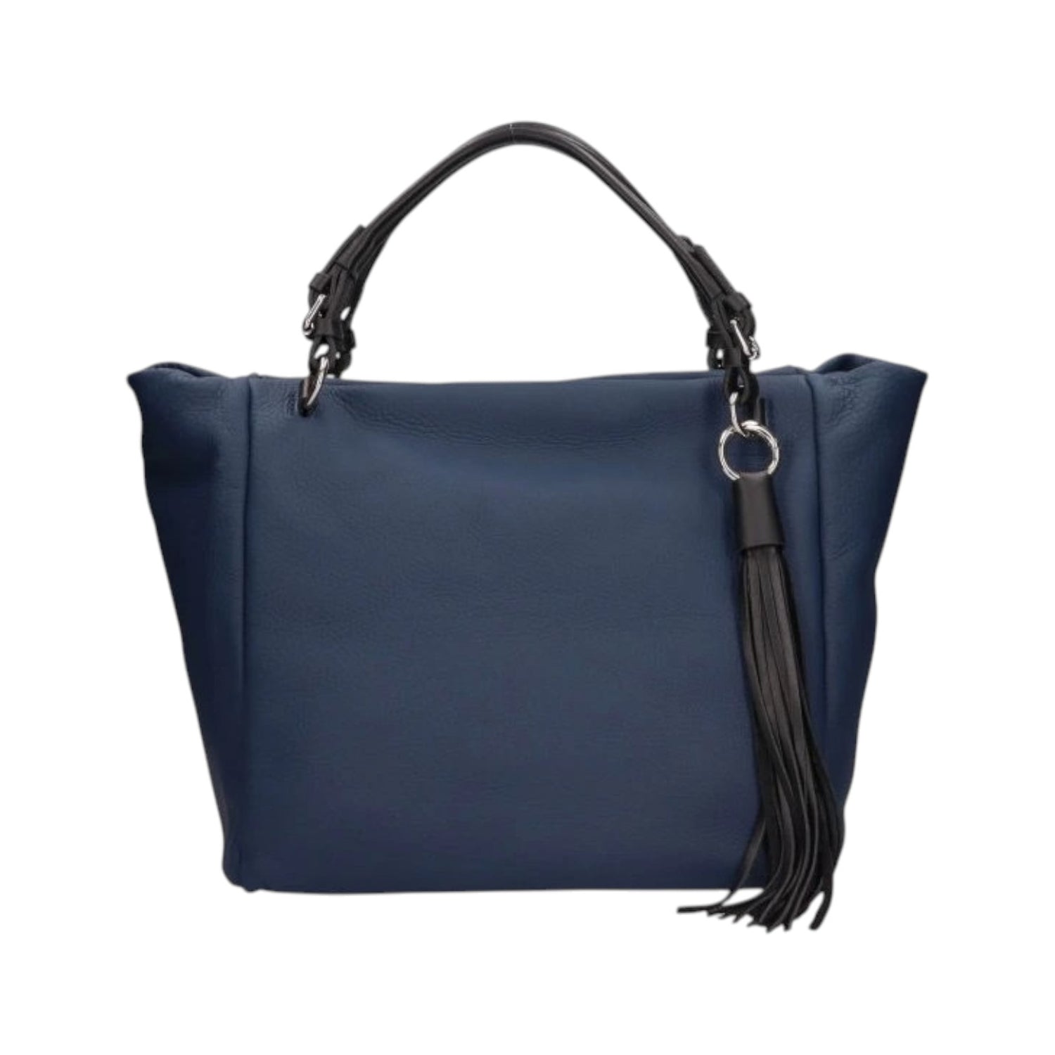 The Trend Borsa a Spalla Donna in Pelle Blu con Tracolla e Accessorio