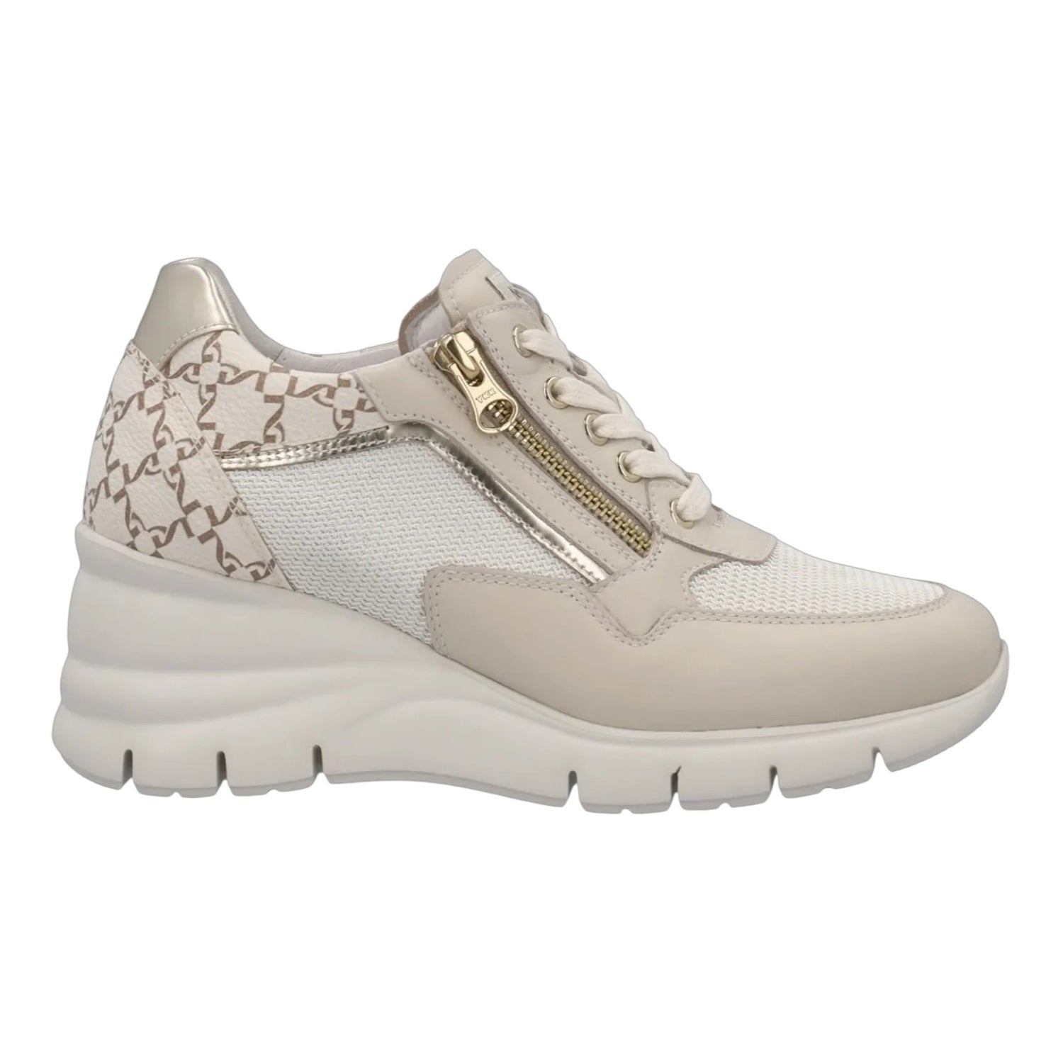 Nero Giardini Sneakers Beige con Lacci e Cerniera da Donna