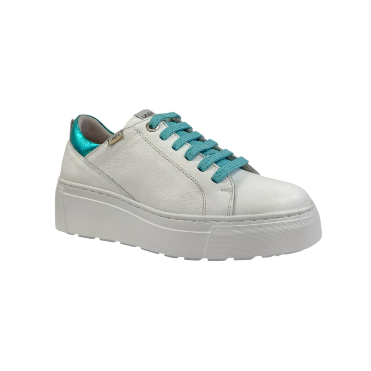 Callaghan Sneakers Bianca Turchese in Pelle da Donna