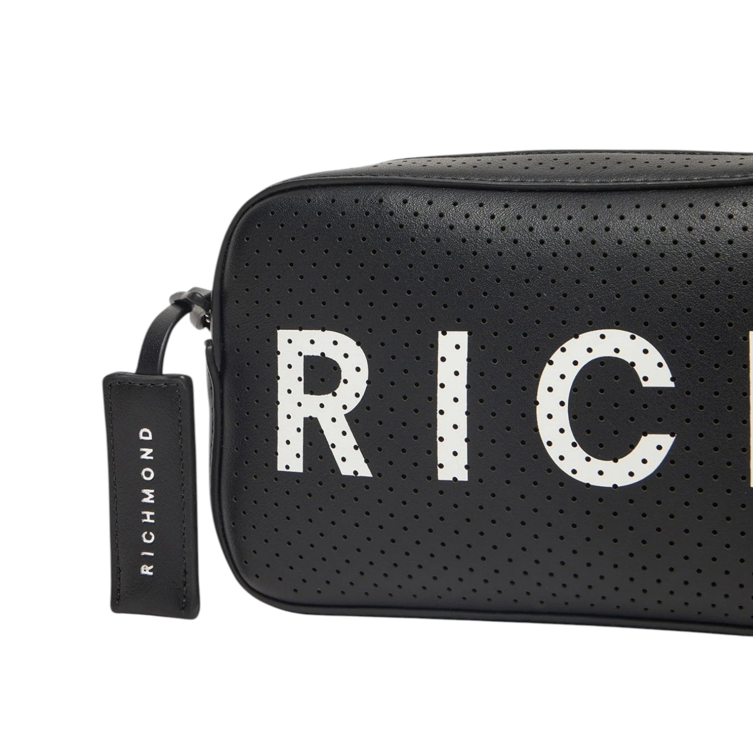 John Richmond Camera Bag Nero Bianco Traforata da Donna