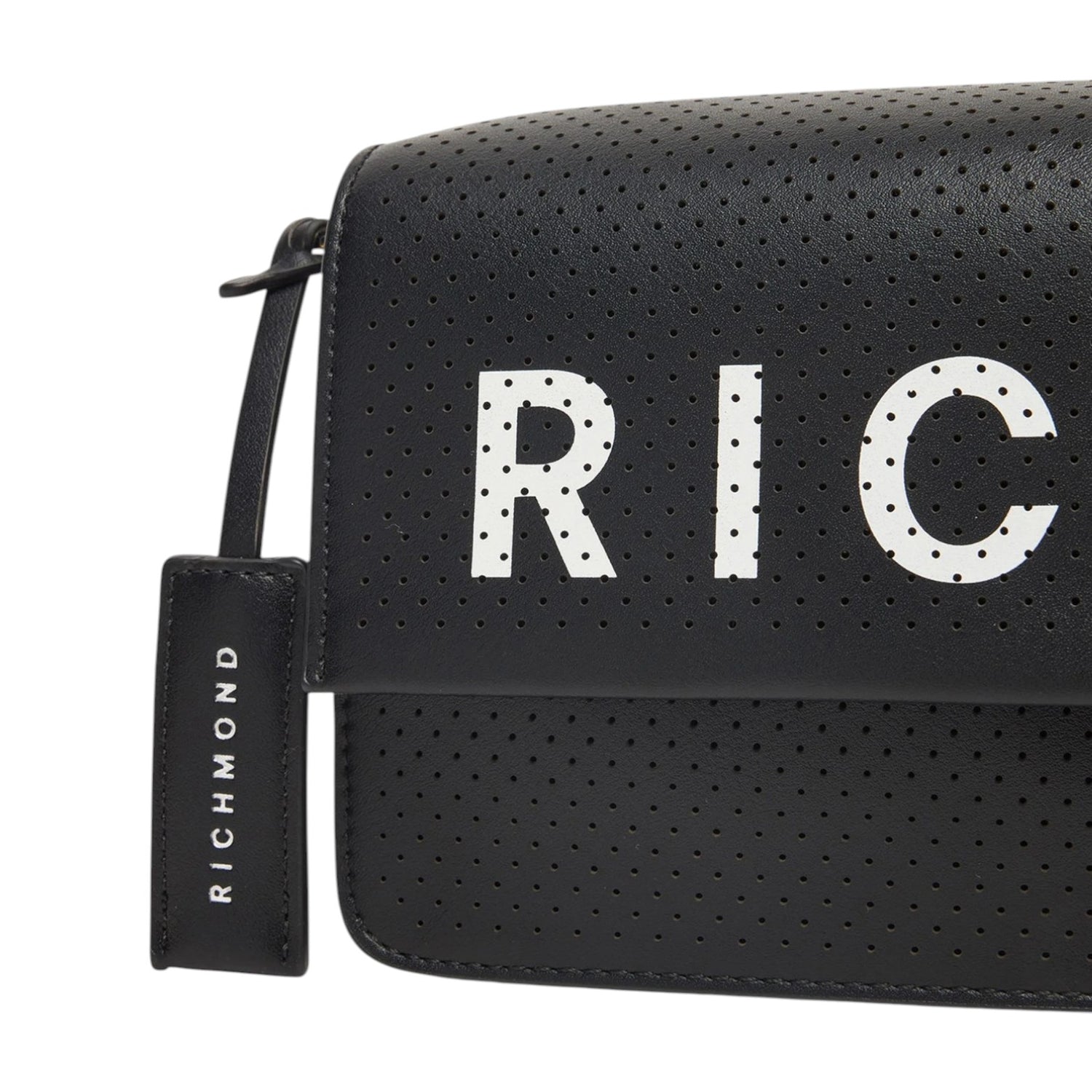 John Richmond Tracolla Nero Bianco Traforata da Donna