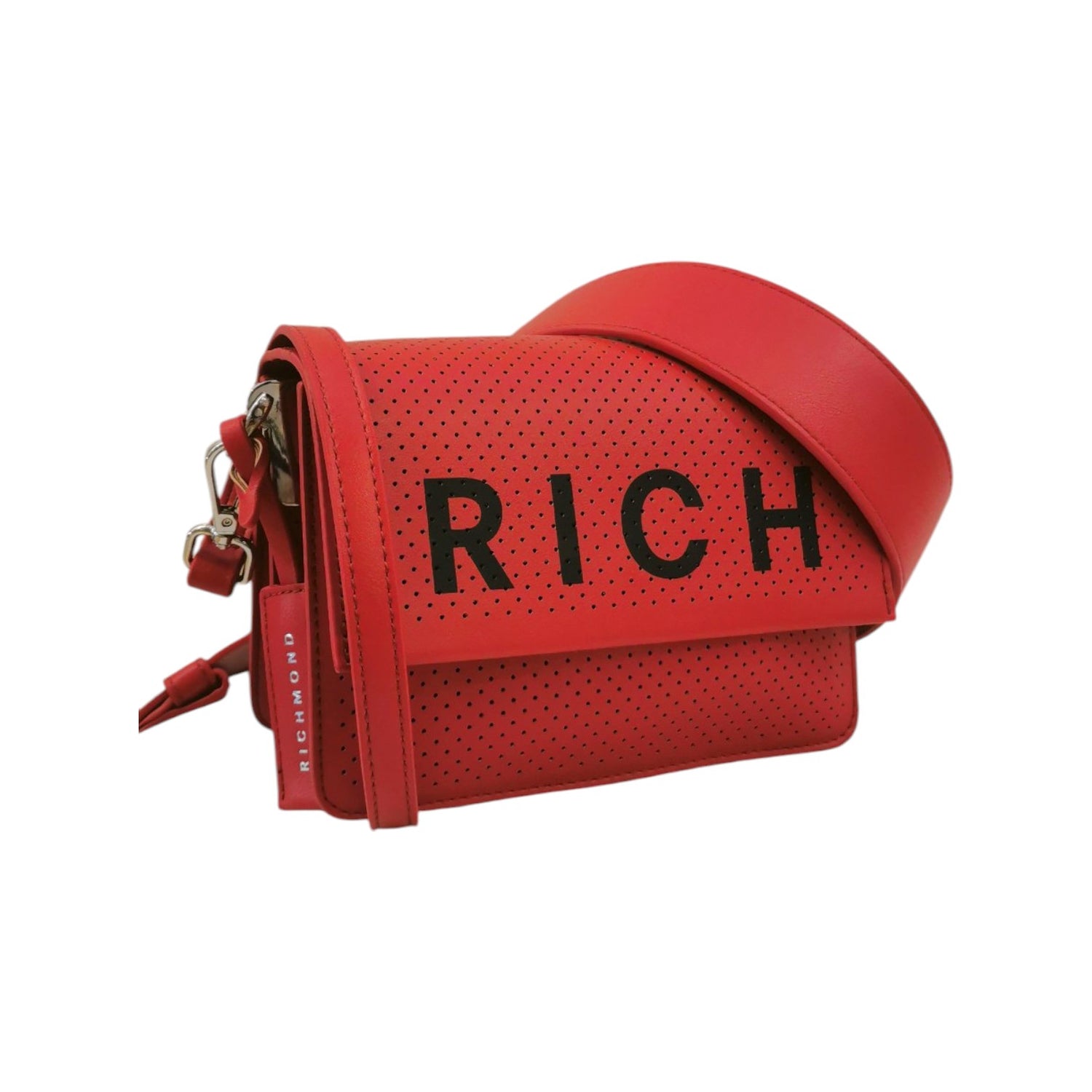 John Richmond Tracolla Rosso Nero Traforata da Donna