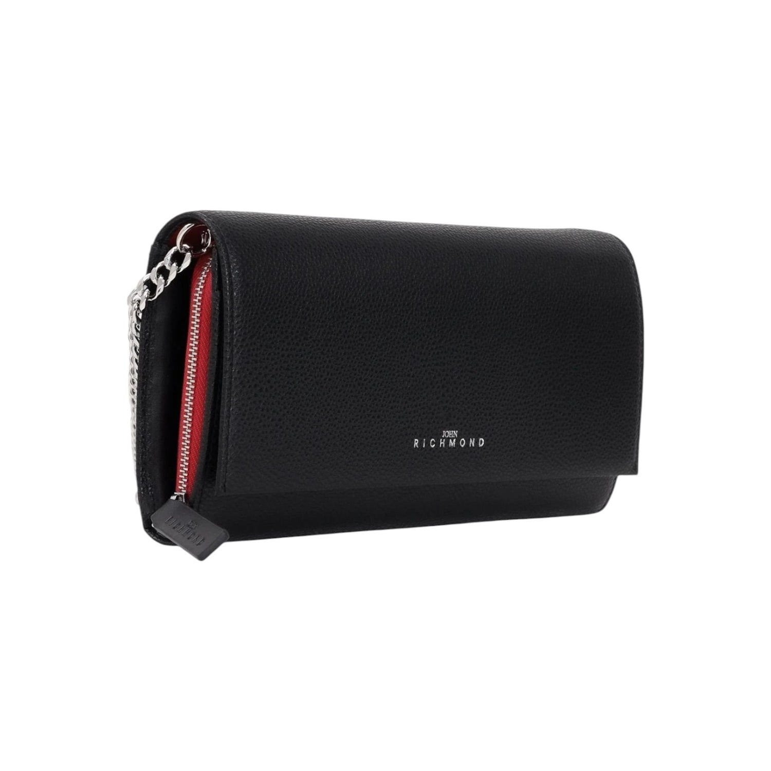 John Richmond Portafoglio Nero con Tracolla a Catena da Donna