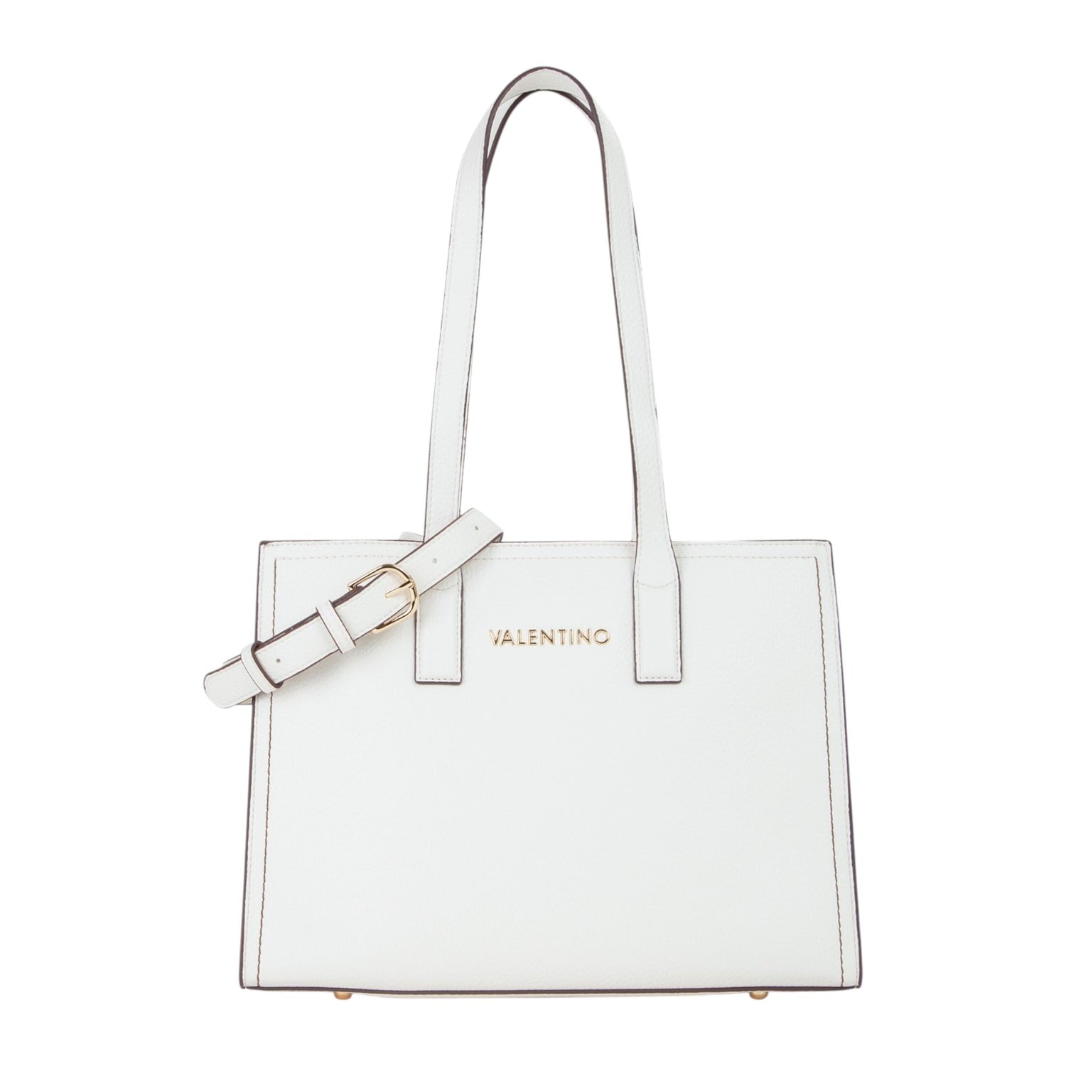 Mario Valentino Shopping Bag Bianca Samantha con Doppia Tracolla da Donna