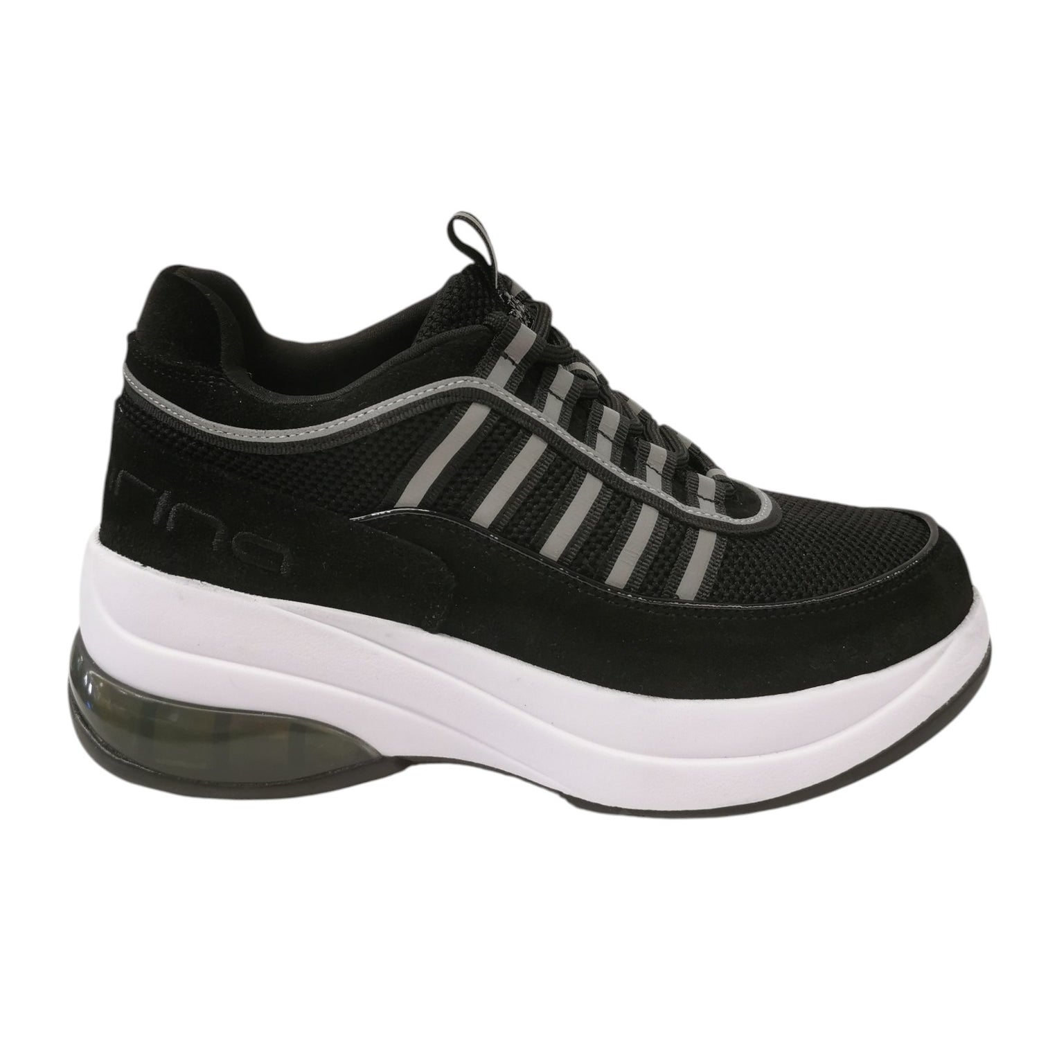 Fornarina Up Sneakers Platform Donna in Camoscio e Tessuto Nera