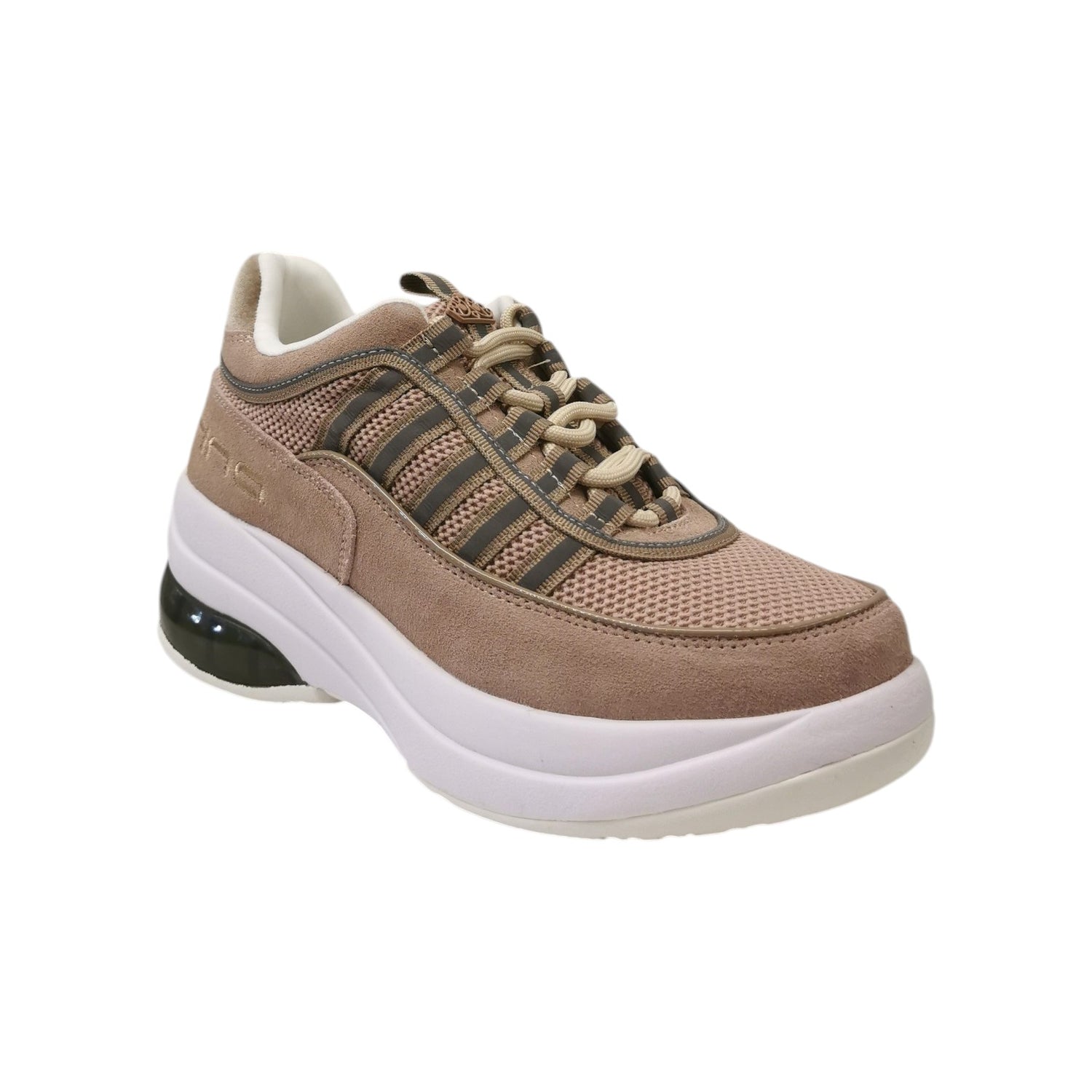 Fornarina Up Sneakers Platform Donna in Camoscio e Tessuto Rosa Tortora