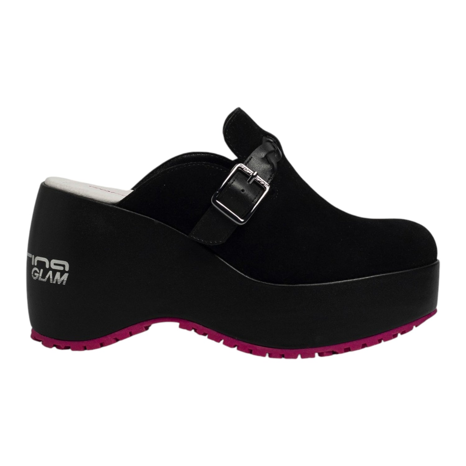 Fornarina Bost Sabot Nero in Camoscio con Platform da Donna