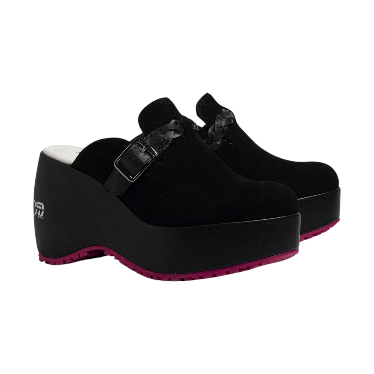 Fornarina Bost Sabot Nero in Camoscio con Platform da Donna