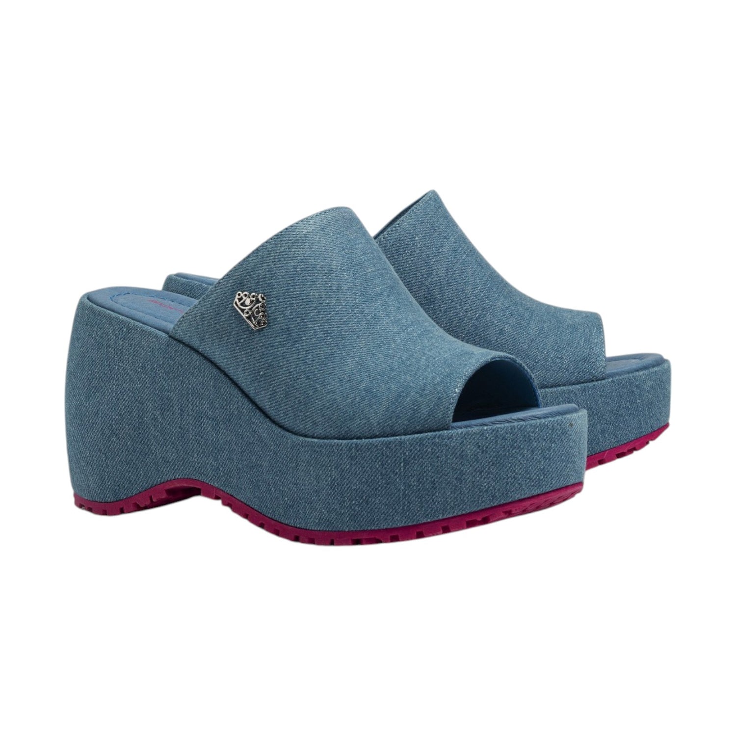 Fornarina Compass Scalzato Denim Platform da Donna
