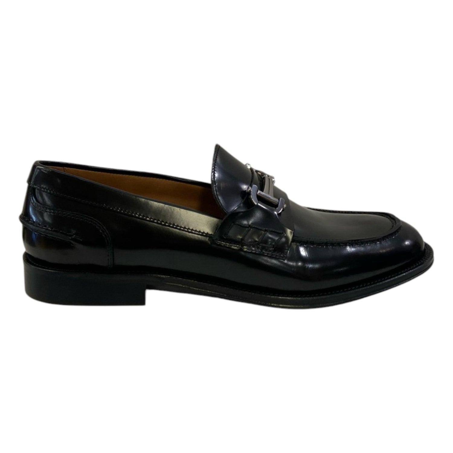 Rogal's Orleans College Uomo in Pelle Abrasivata Nera con Morsetto