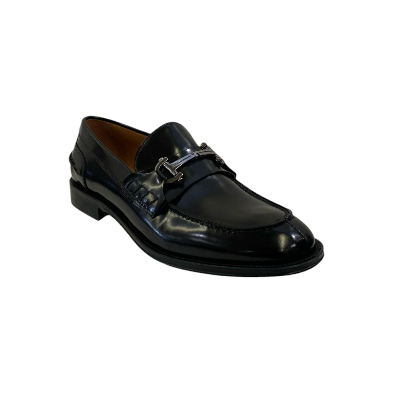 Rogal's Orleans College Uomo in Pelle Abrasivata Nera con Morsetto