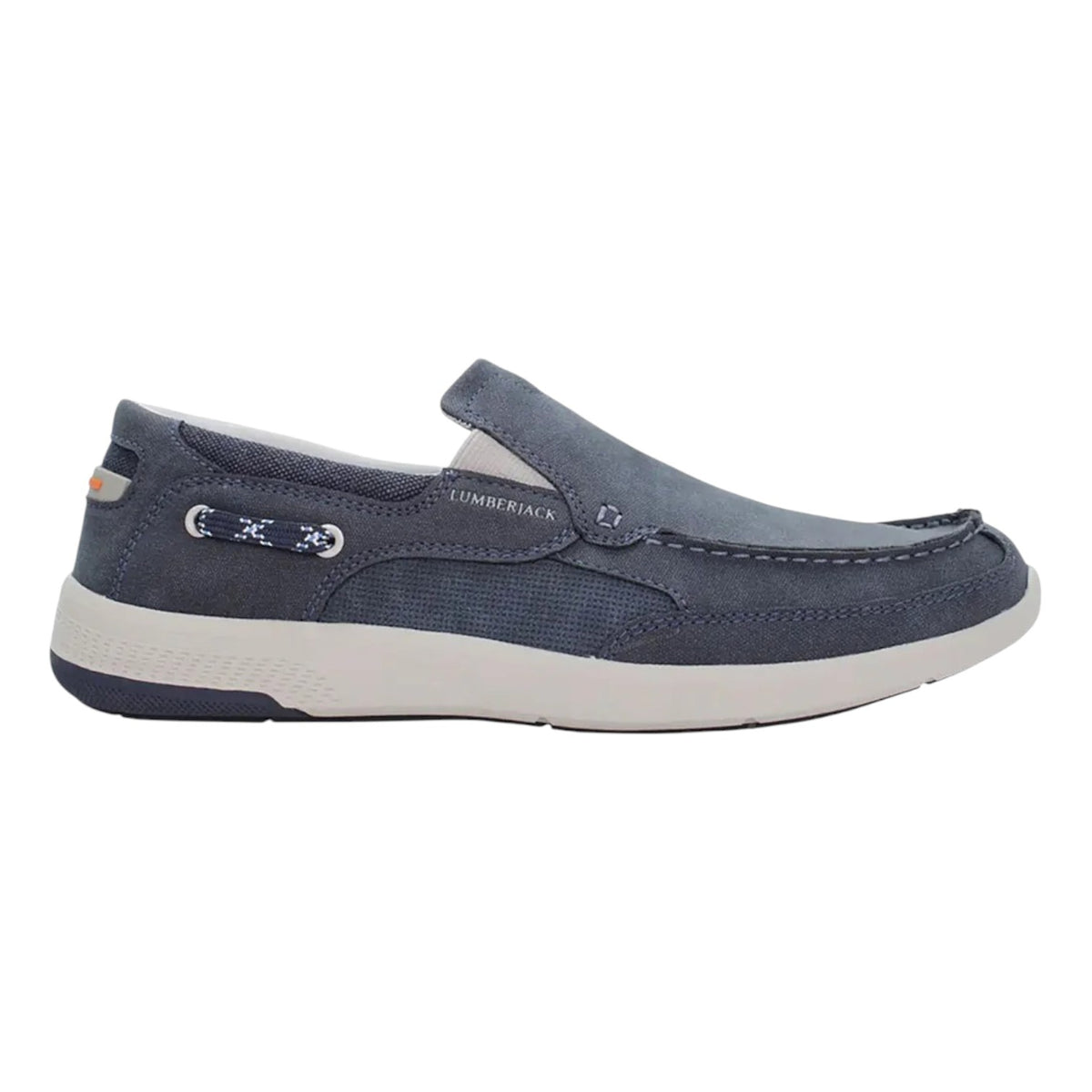 Lumberjack Mocassino Stile Barca Uomo in Nabuck Blu con Elastici Laterali