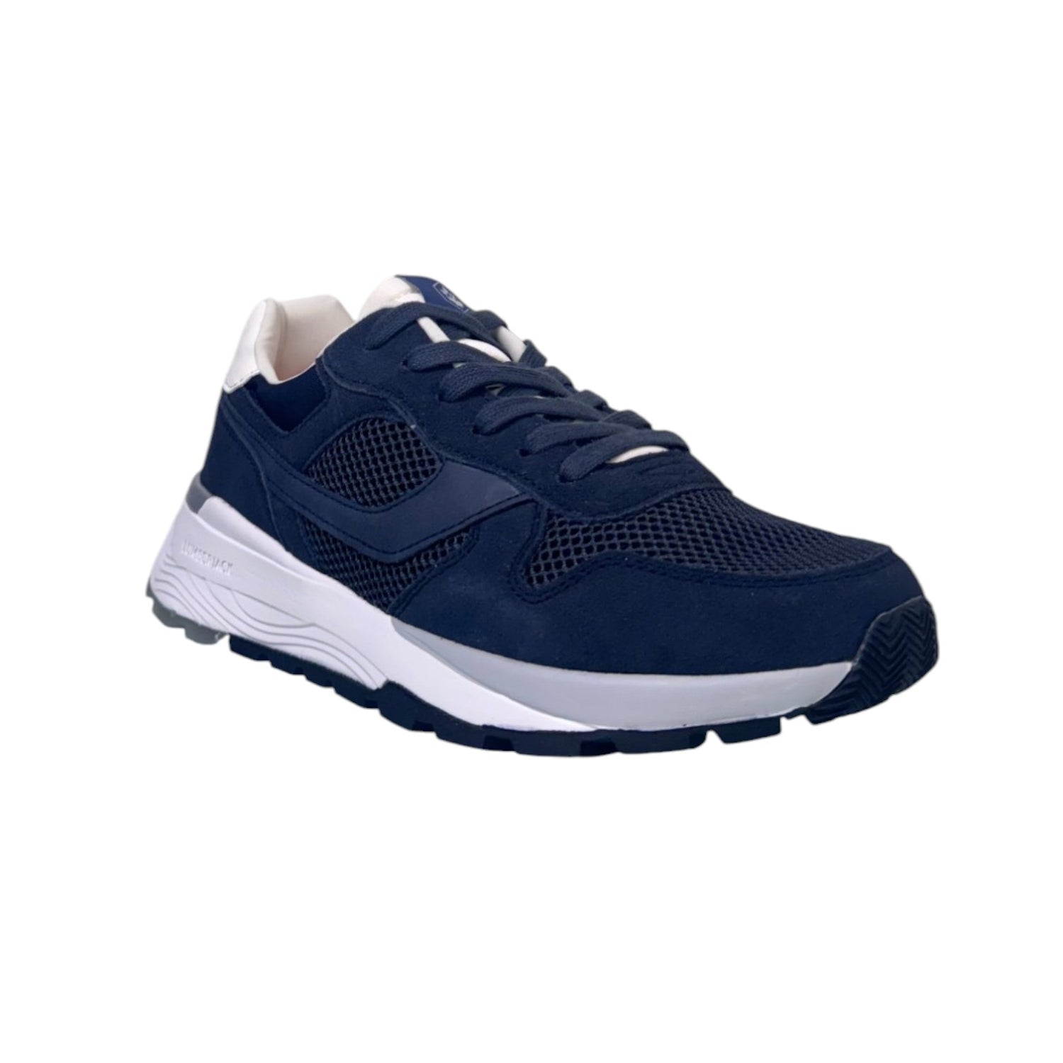 Lumberjack Sneakers Uomo in Camoscio e Tessuto Blu con Fondo Bianco