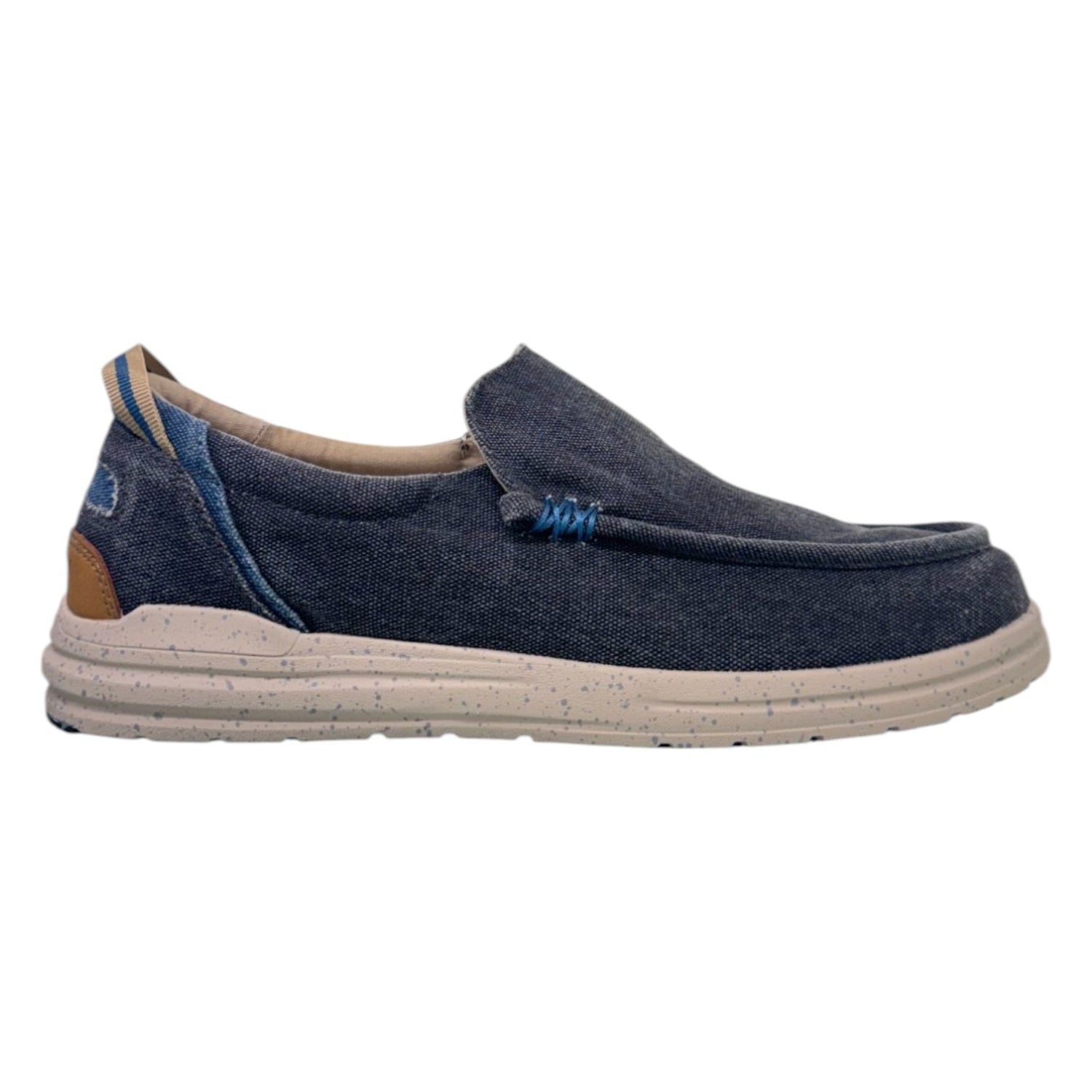 Lumberjack Mocassino Uomo in Tessuto Blu con Elastici Laterali