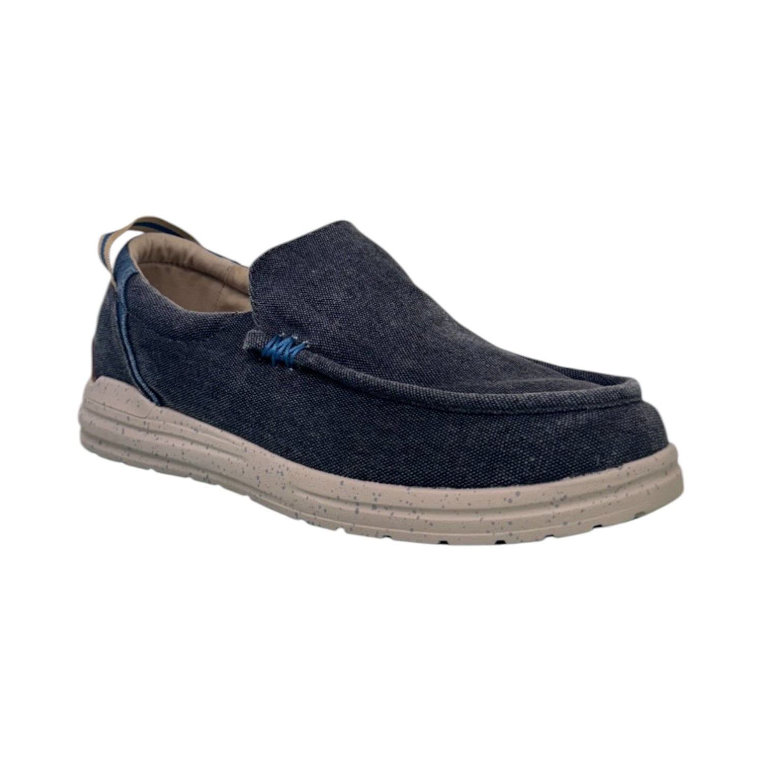 Lumberjack Mocassino Uomo in Tessuto Blu con Elastici Laterali