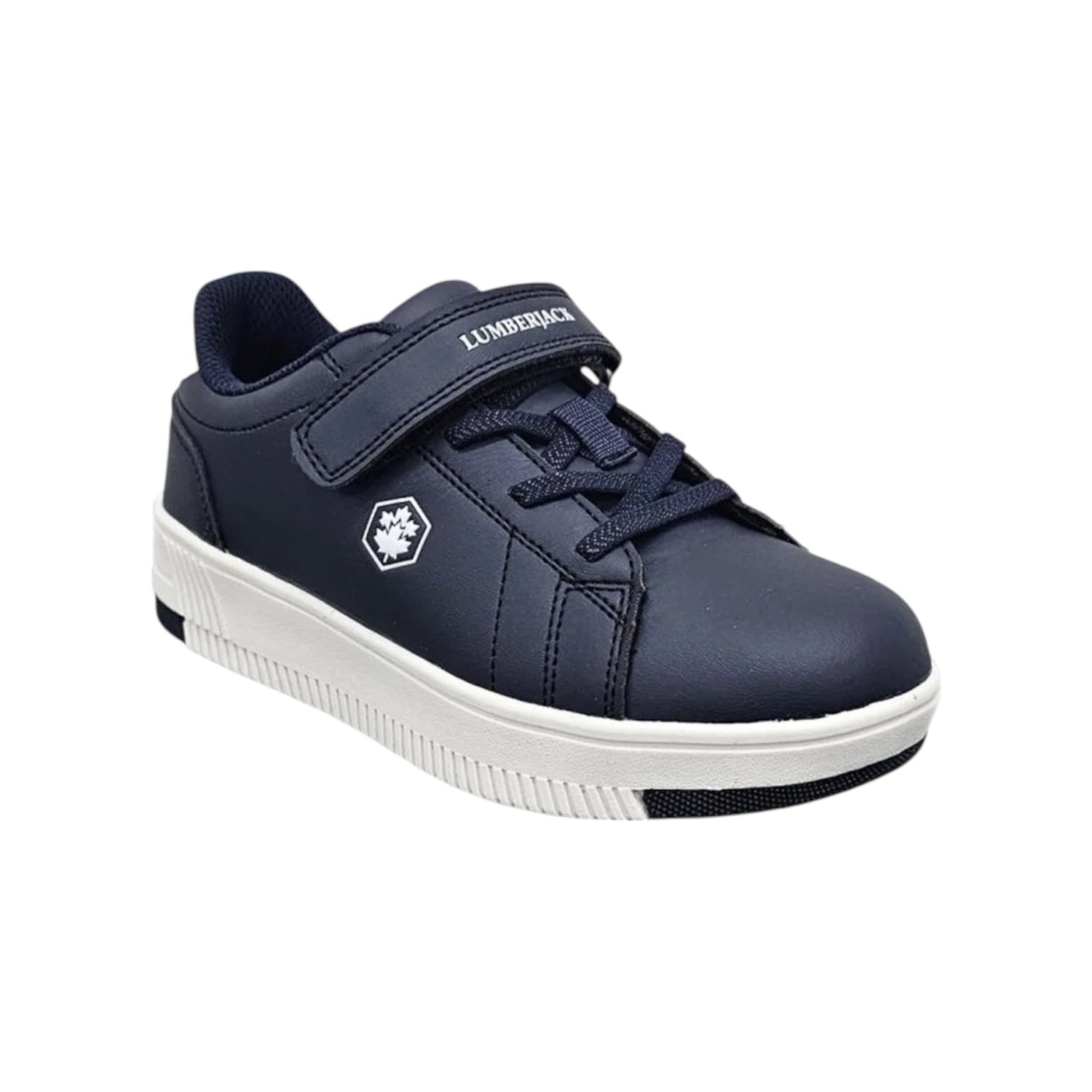 Lumberjack Sneakers Bambino in Ecopelle Blu con Strappo e Lacci Elasticizzati