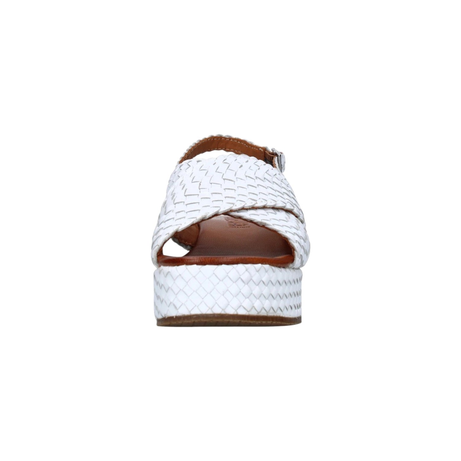 Vueva Sandalo Bianco Intrecciato con Zeppa da Donna