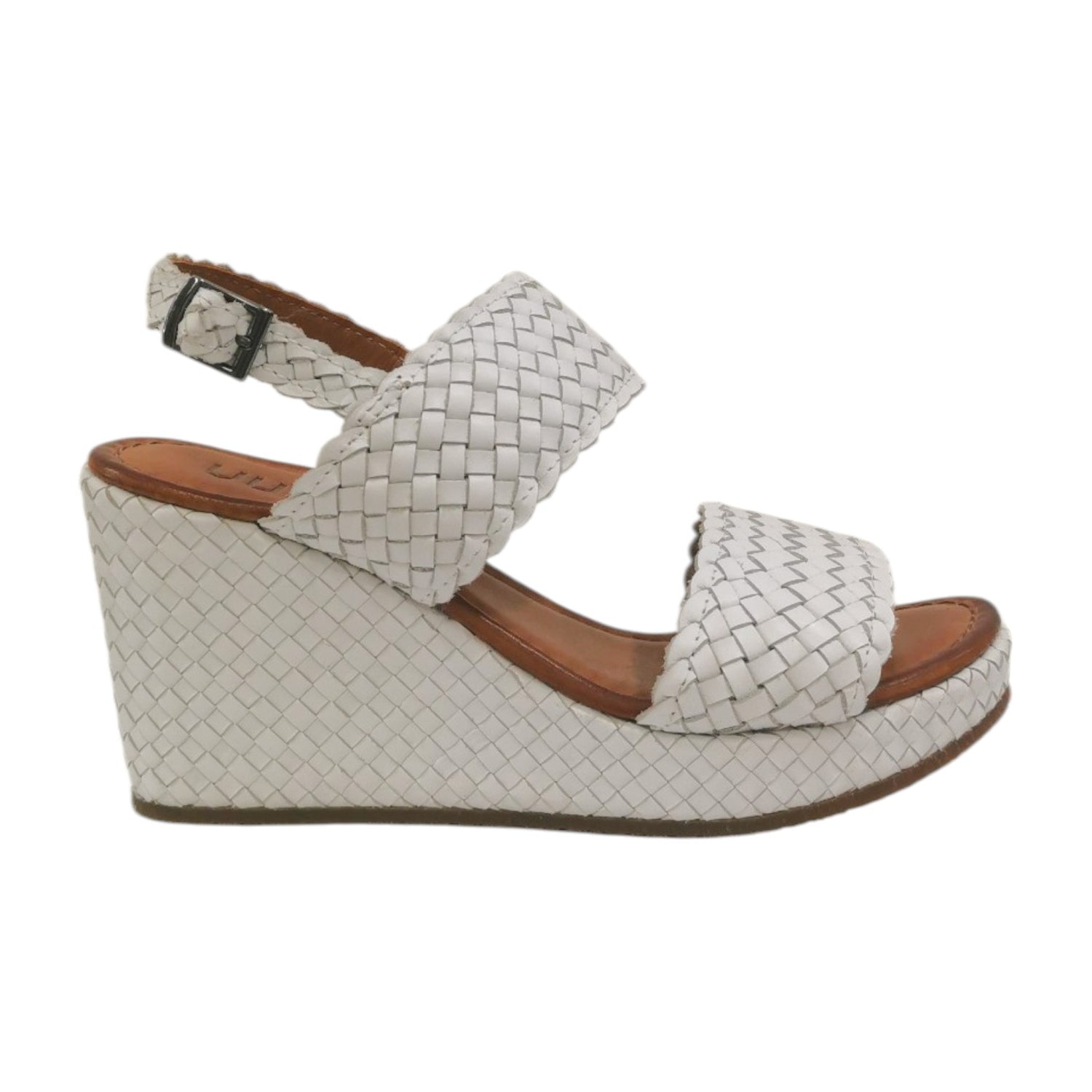 Vueva Sandalo Bianco Intrecciato con Zeppa da Donna