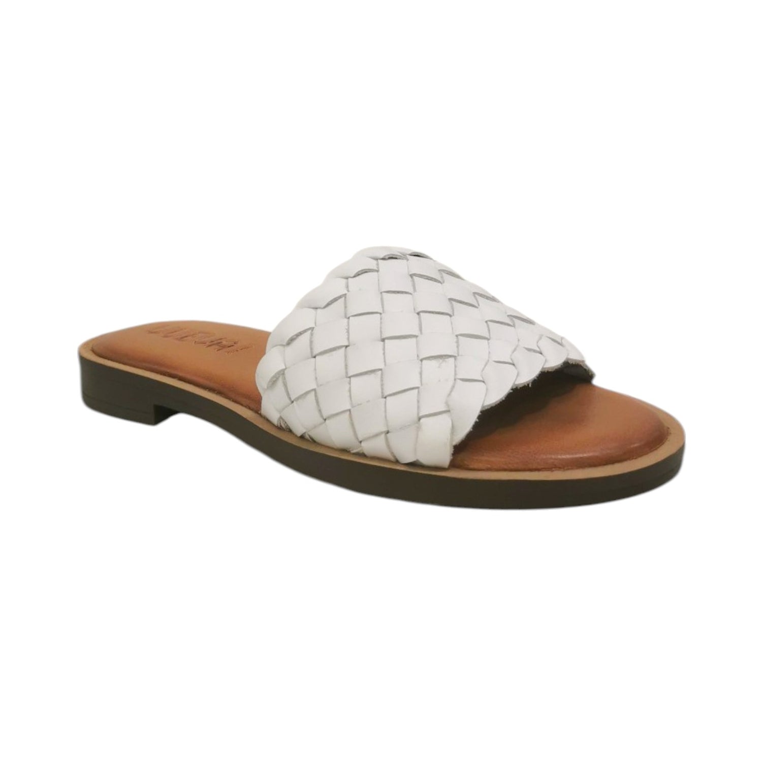 Vueva Ciabattina Bassa Bianca Intrecciata da Donna