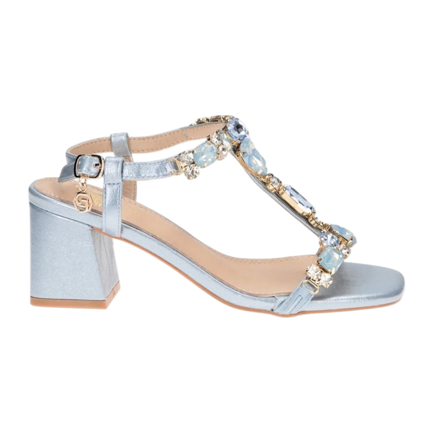 Gold&Gold Sandalo Gioiello Azzurro t.7 da Donna