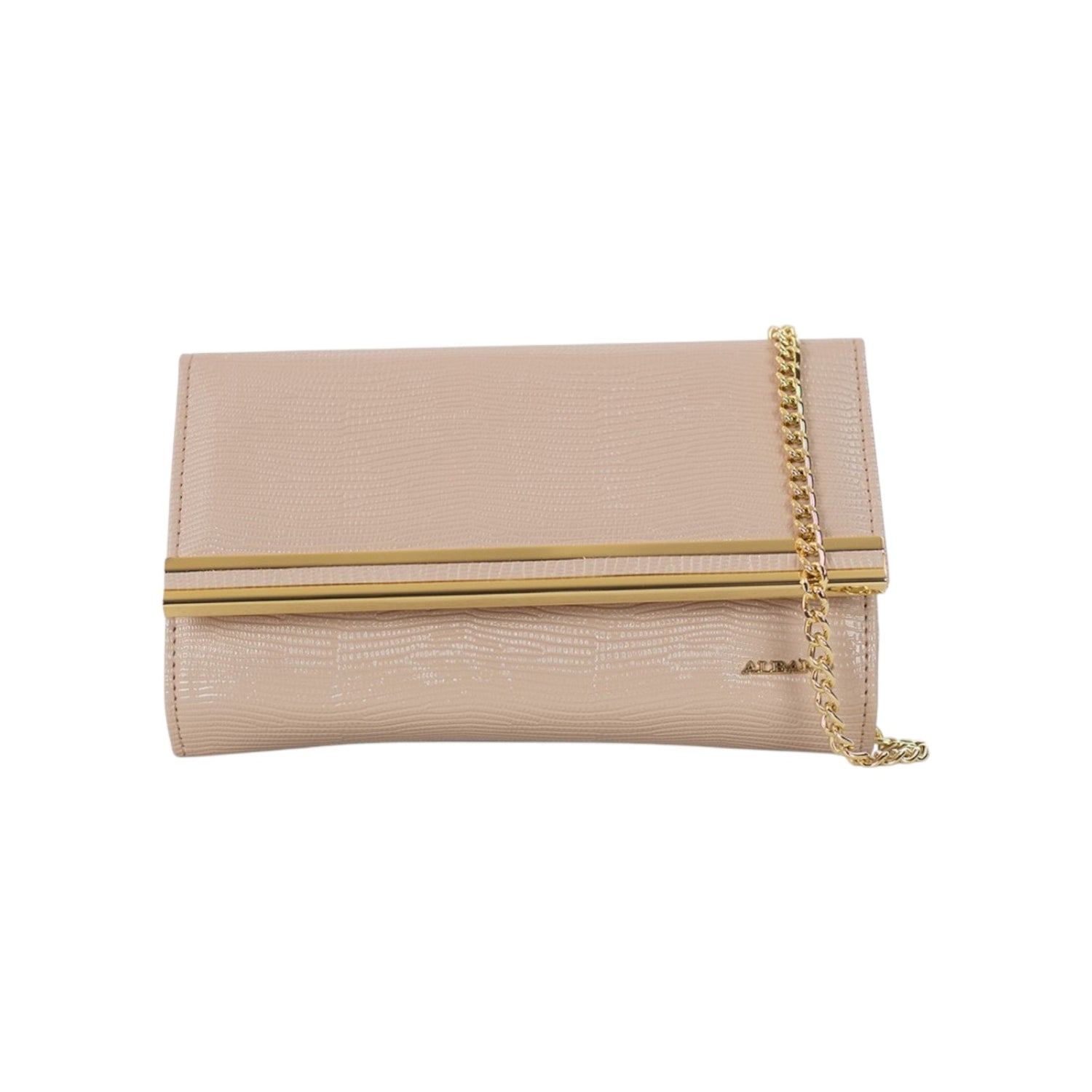 Albano Pochette Beige Effetto Cocco con Tracolla da Donna