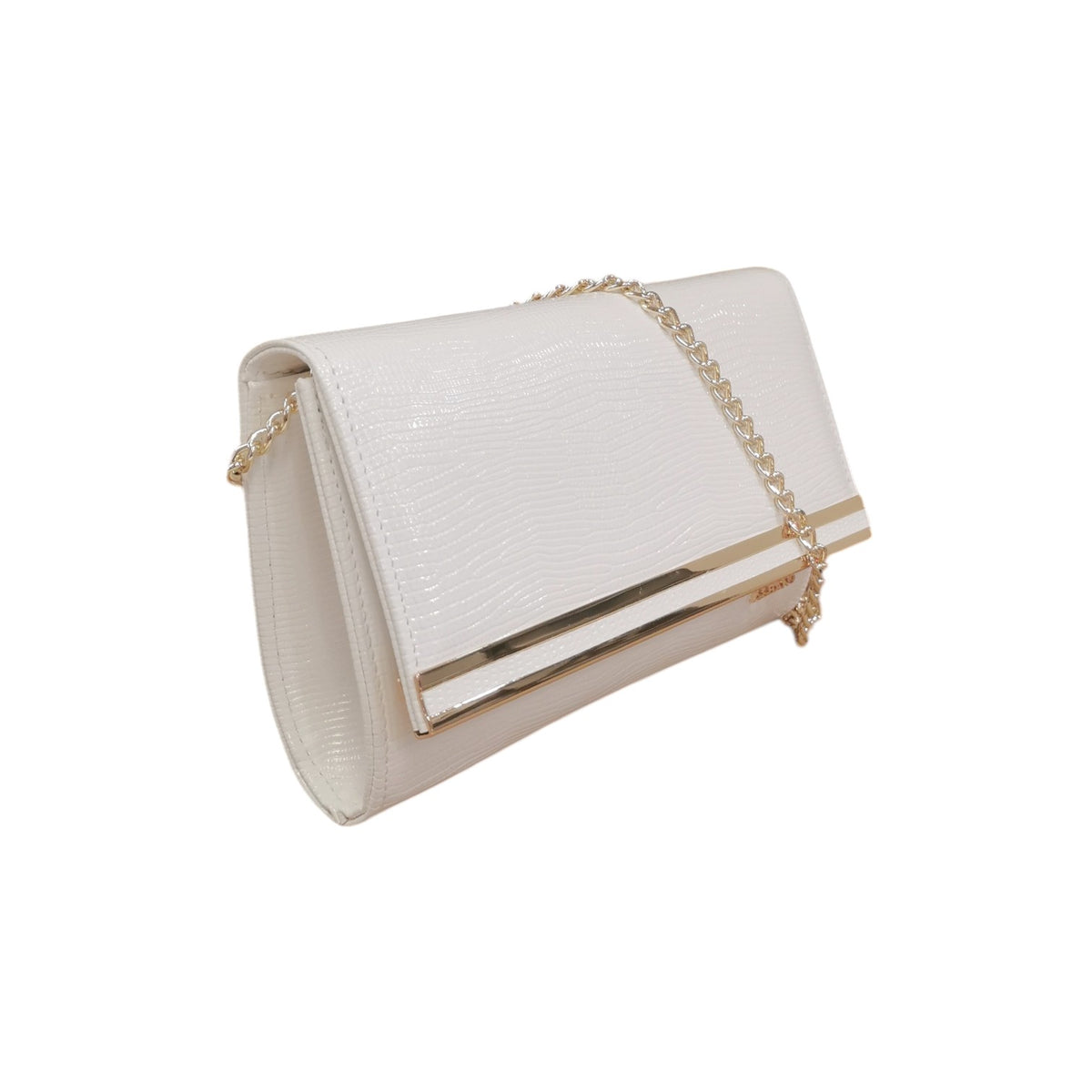 Albano Pochette Bianca Effetto Cocco con Tracolla da Donna