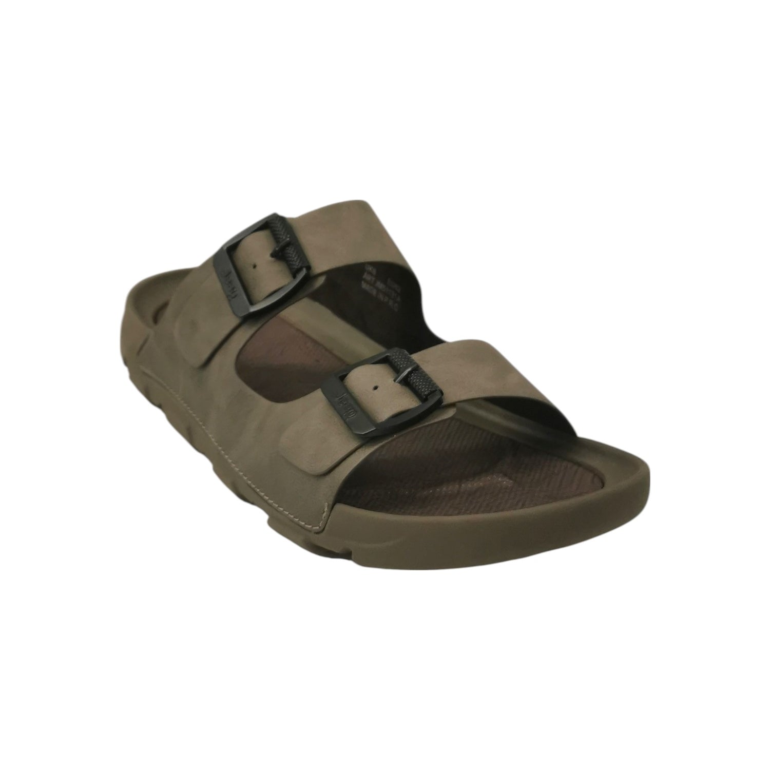 Jeep Ciabatta Uomo in Ecopelle Tortora con Doppia Fibbia