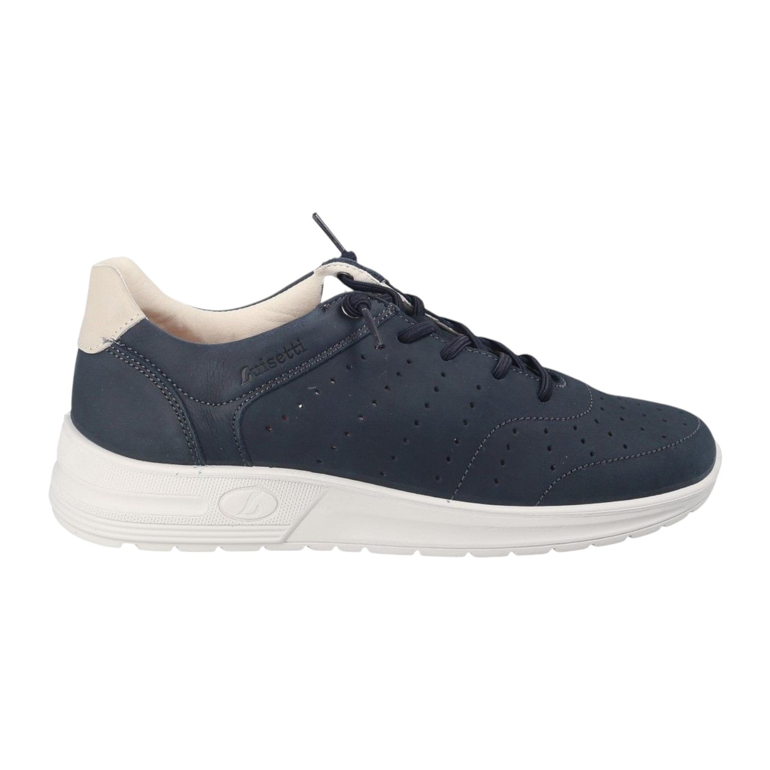 Luisetti Slip On Blu Uomo in Nabuck Traforato Blu con Dettaglio Color Crema