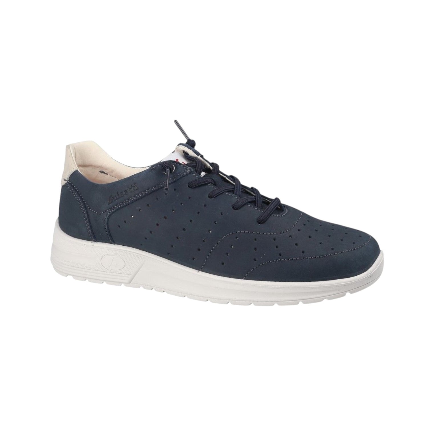 Luisetti Slip On Blu Uomo in Nabuck Traforato Blu con Dettaglio Color Crema