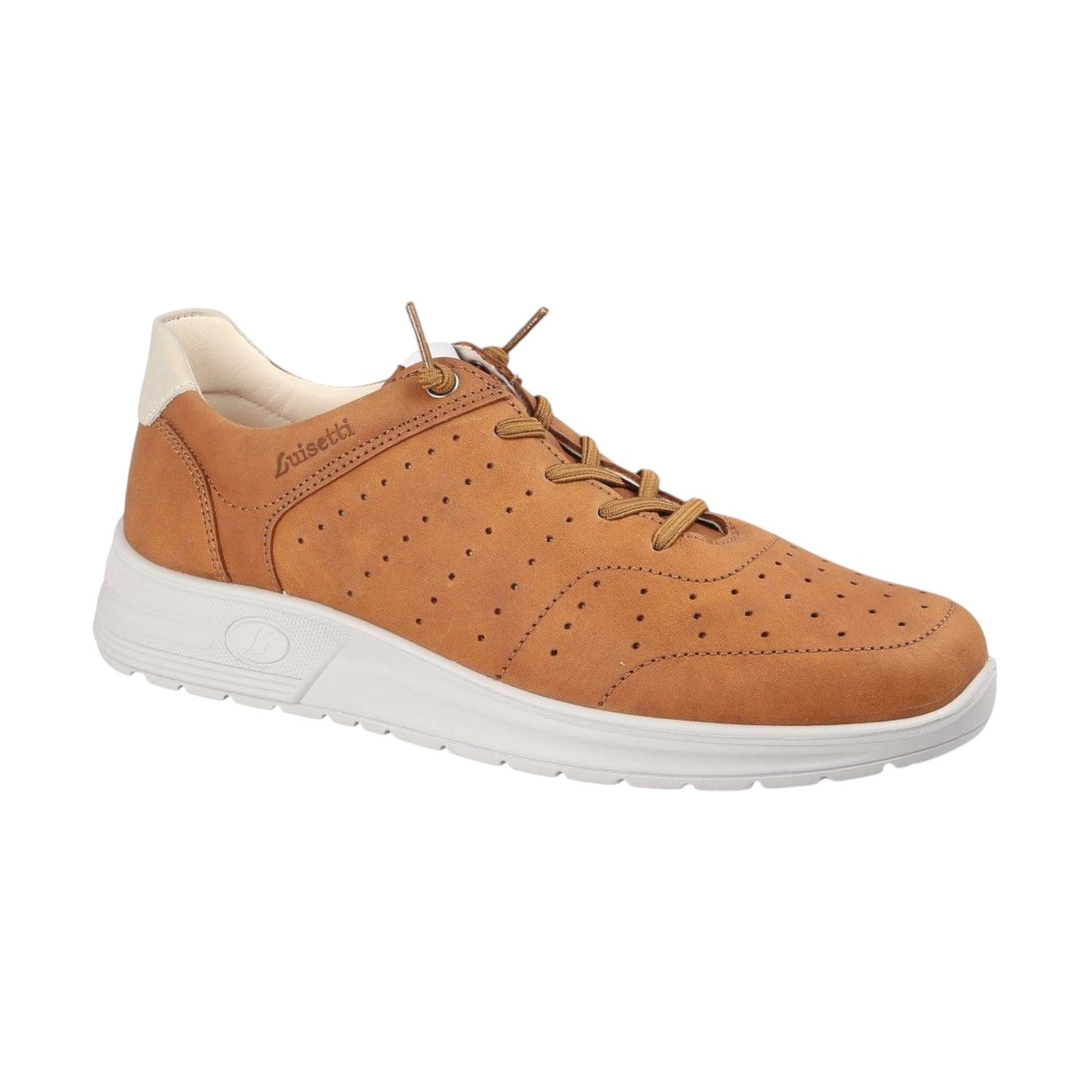 Luisetti Slip On Uomo in Nabuck Traforato Cuoio con Dettaglio Color Crema