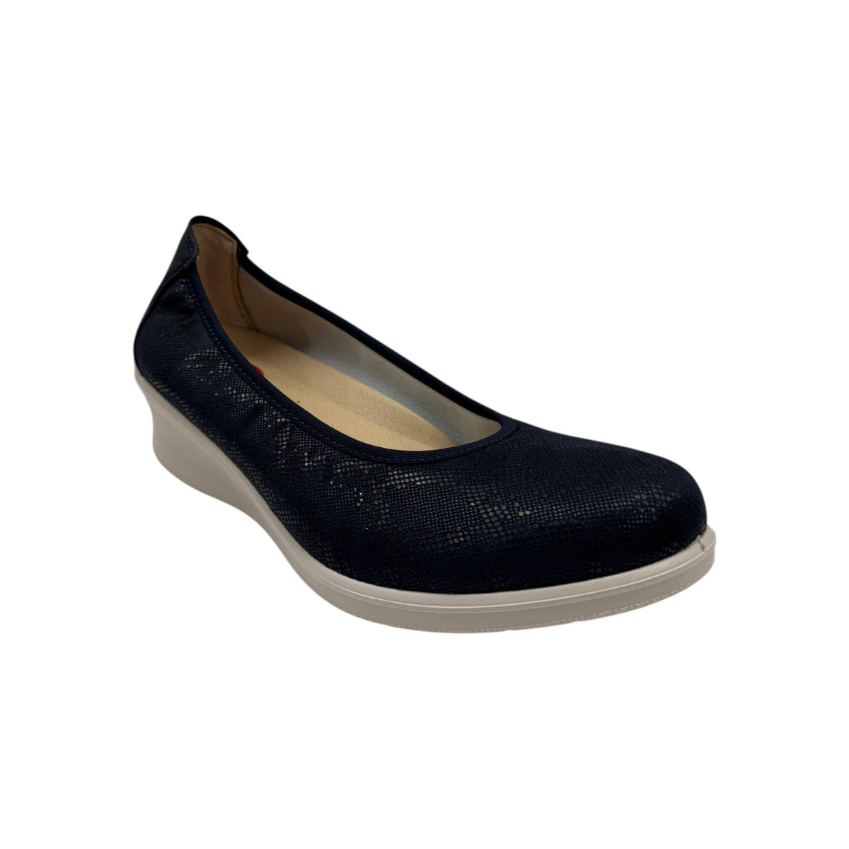 Laura Azana Dècollettè Donna in Tessuto Blu con Zeppa