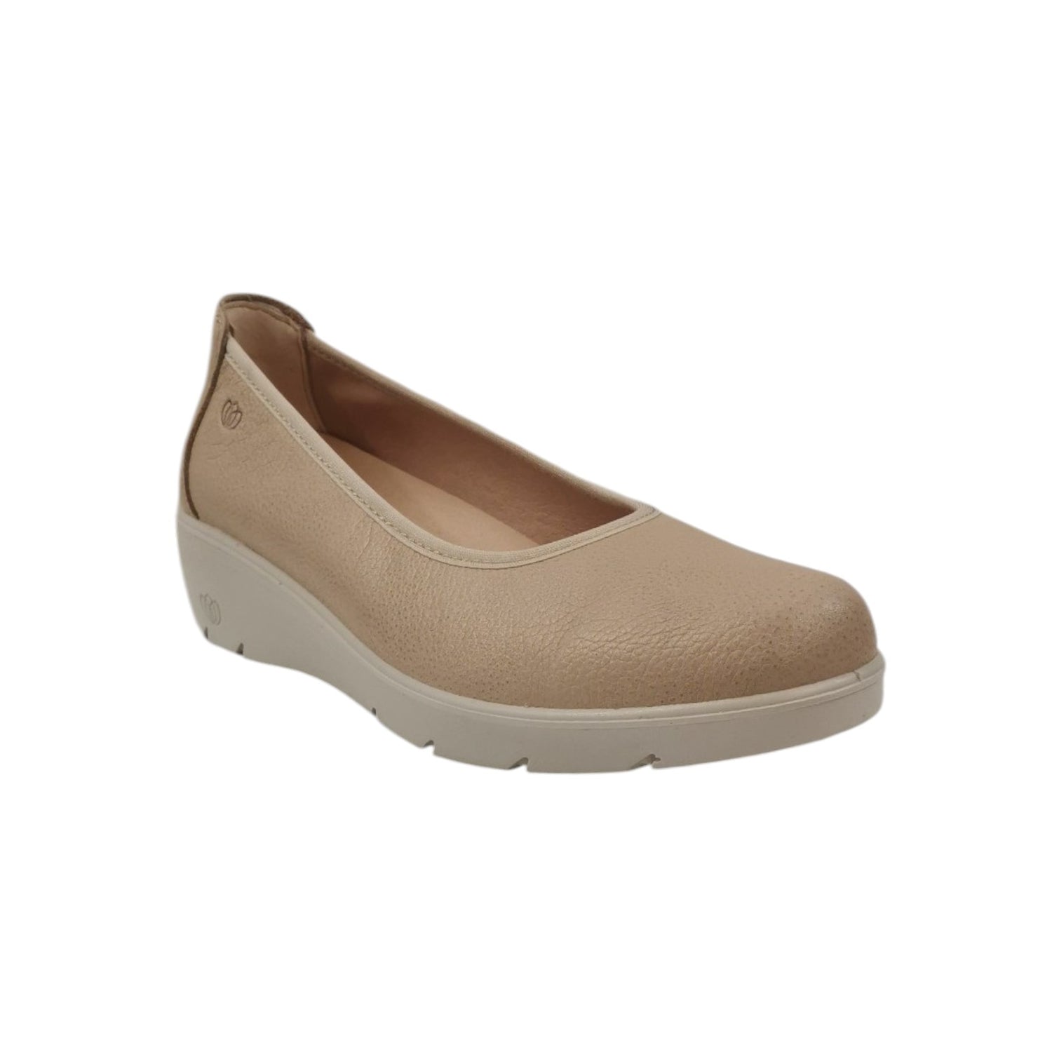 Laura Azana Dècollettè Beige in Pelle con Zeppa da Donna
