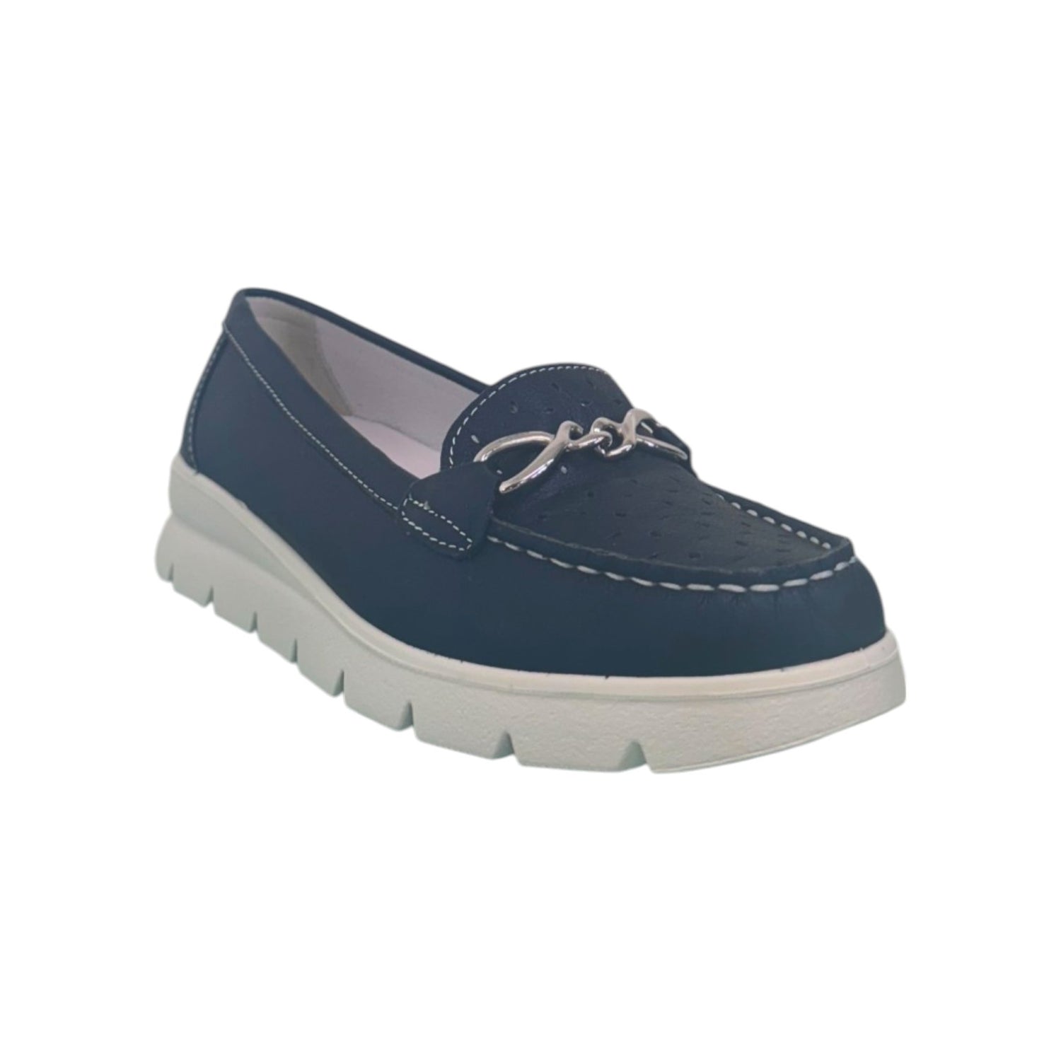 Enval Soft Mocassino Blu con Catena da Donna