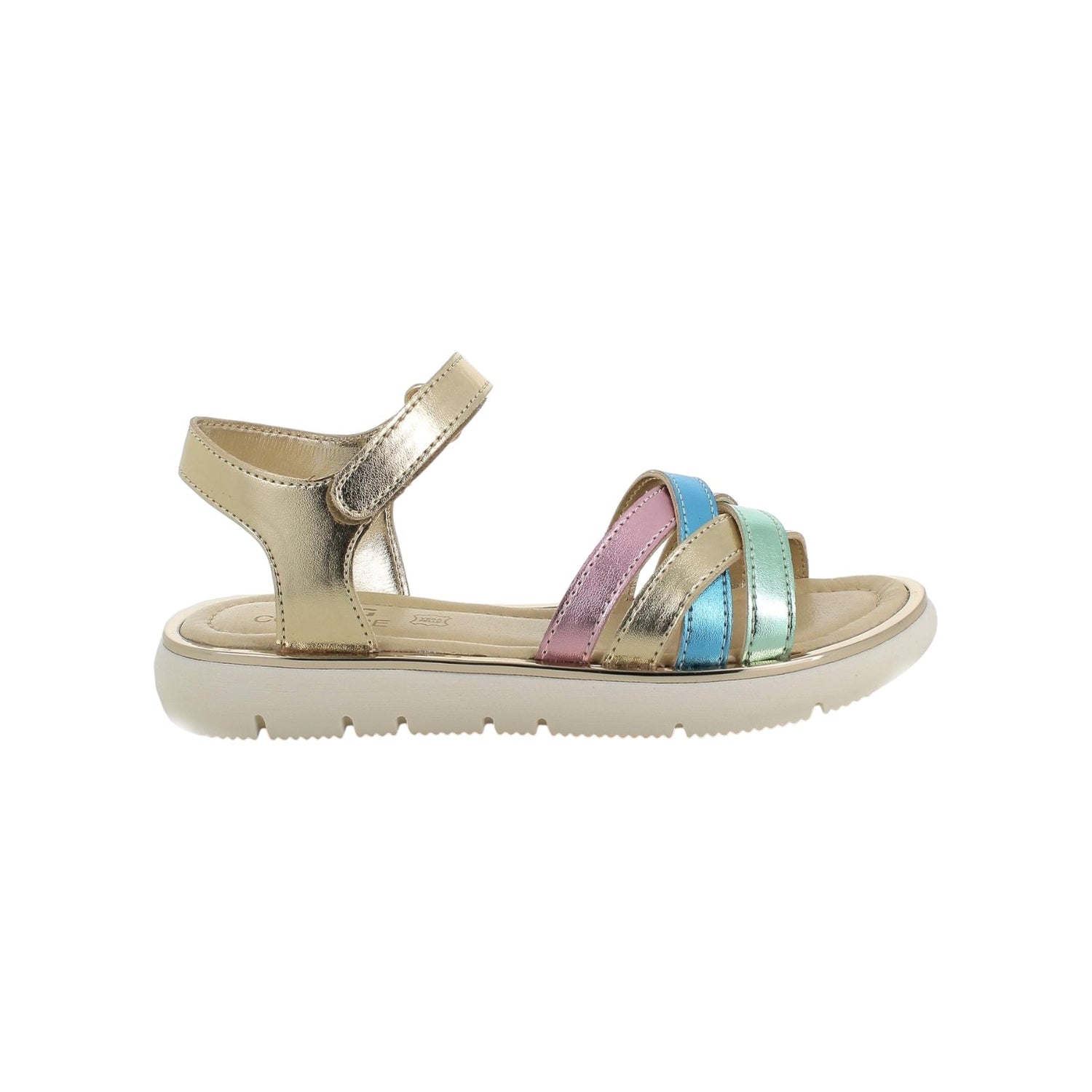 Primigi Sandalo Oro Laminato con Dettagli Multicolor da Bambina