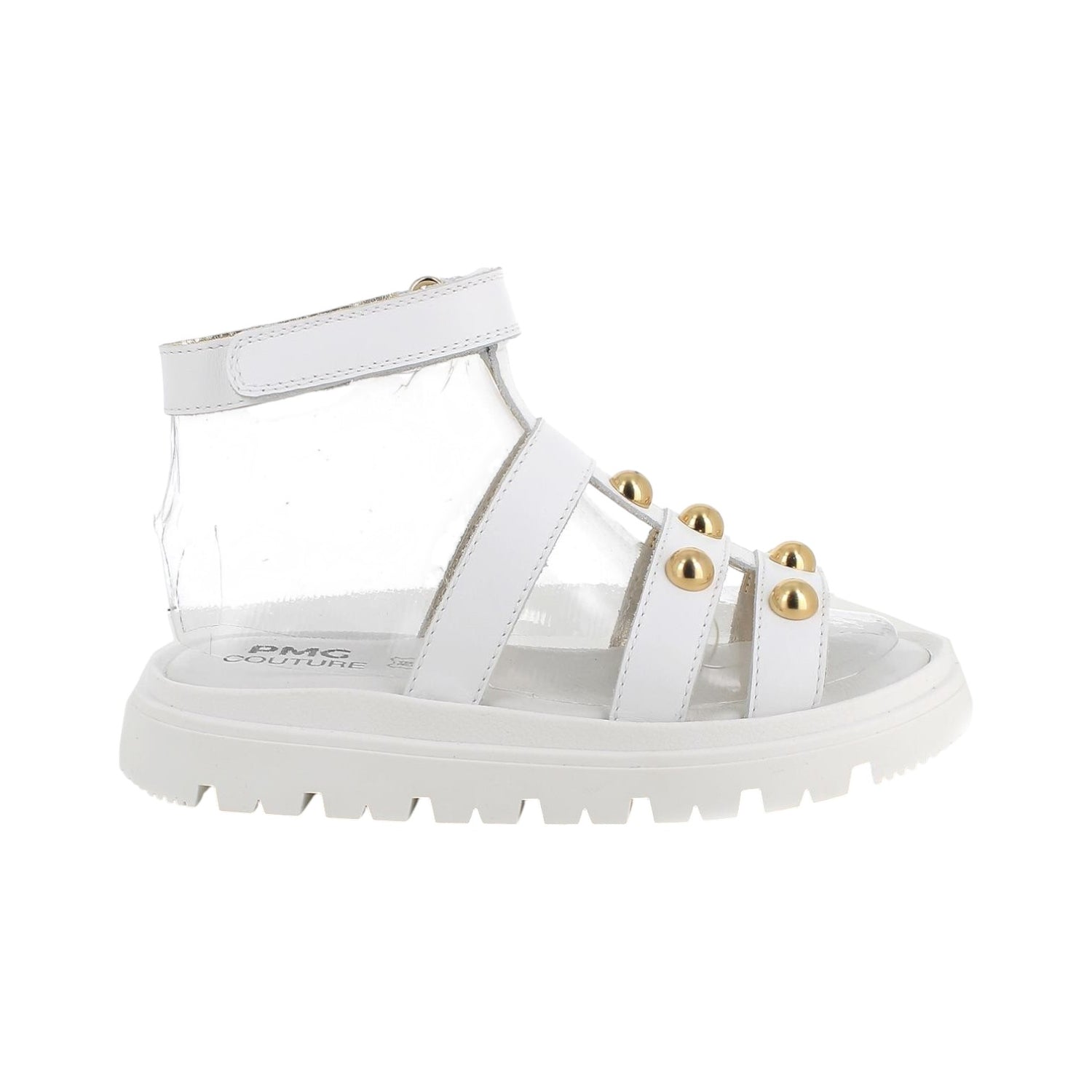 Primigi Sandalo Bianco con Strappo e Borchie Dorate da Bambina